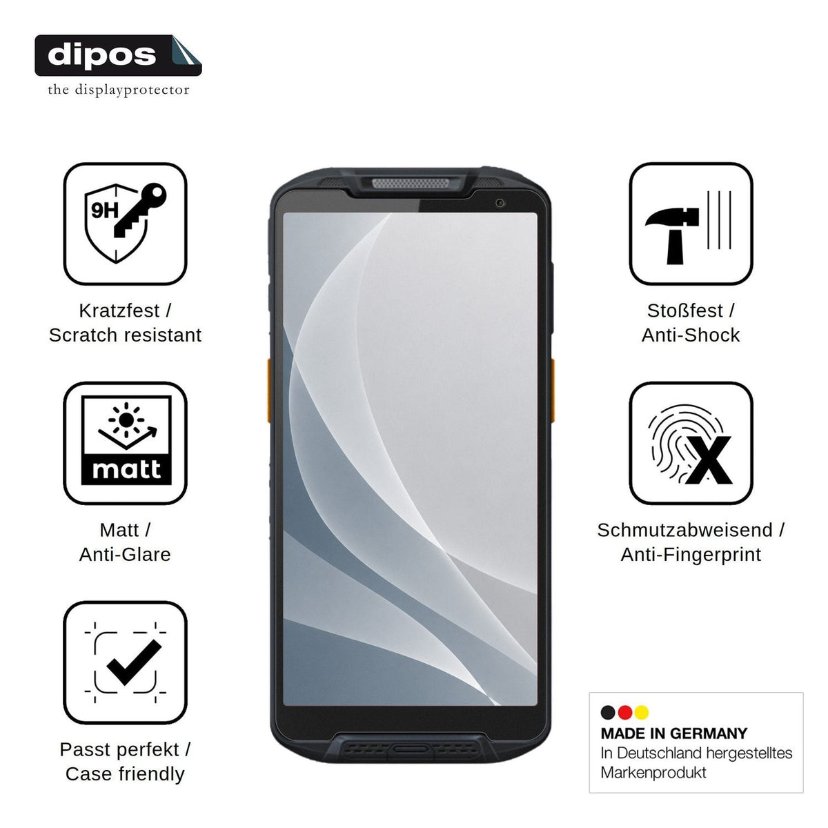 2x Screen Protector for Point Mobile PM95 matte Flexible Glass 9H dipos