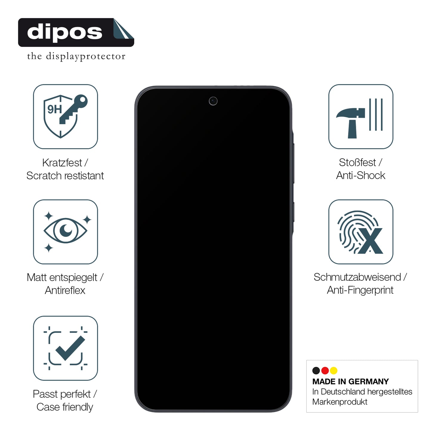 Displayschutz hergestellt in Deutschland, höchste Qualität made in Germany