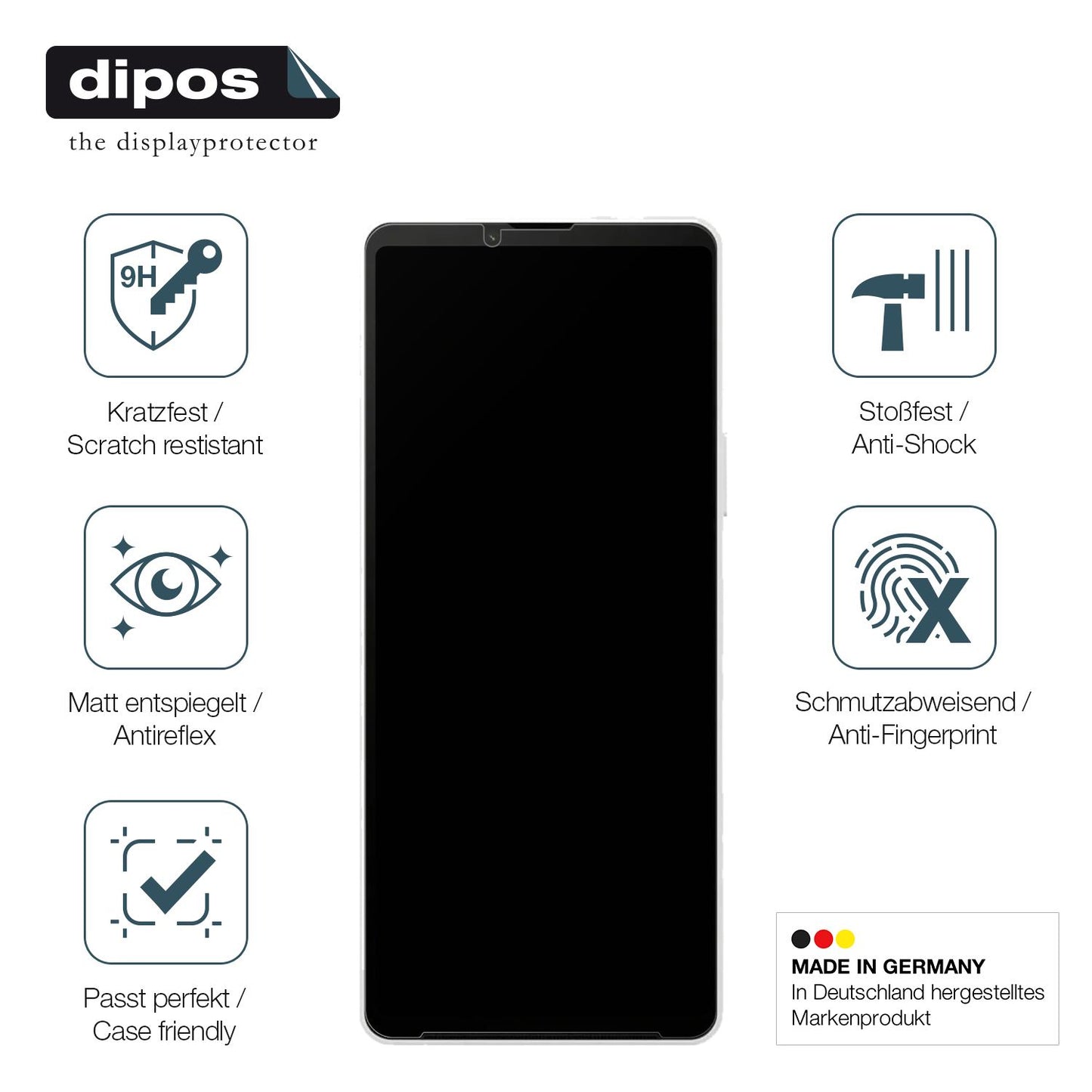Displayschutz hergestellt in Deutschland, höchste Qualität made in Germany