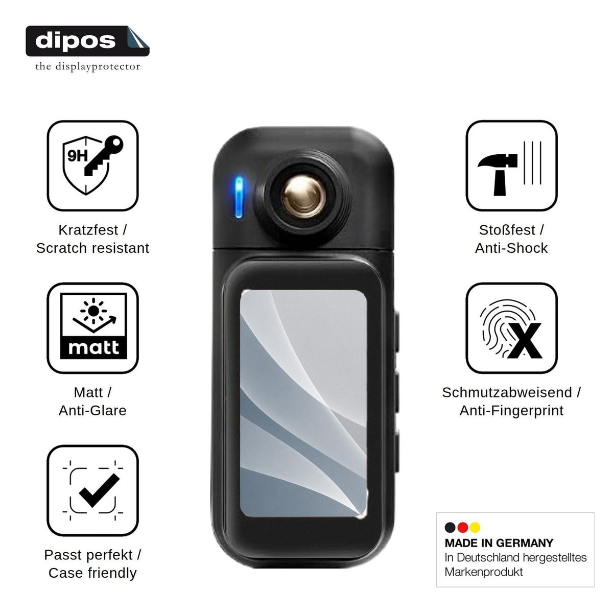 2x Screen Protector for Tiantianle H91 Action Cam matte Flexible Glass 9H dipos