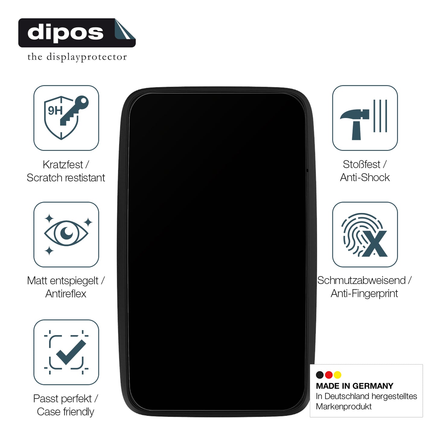Displayschutz hergestellt in Deutschland, höchste Qualität made in Germany