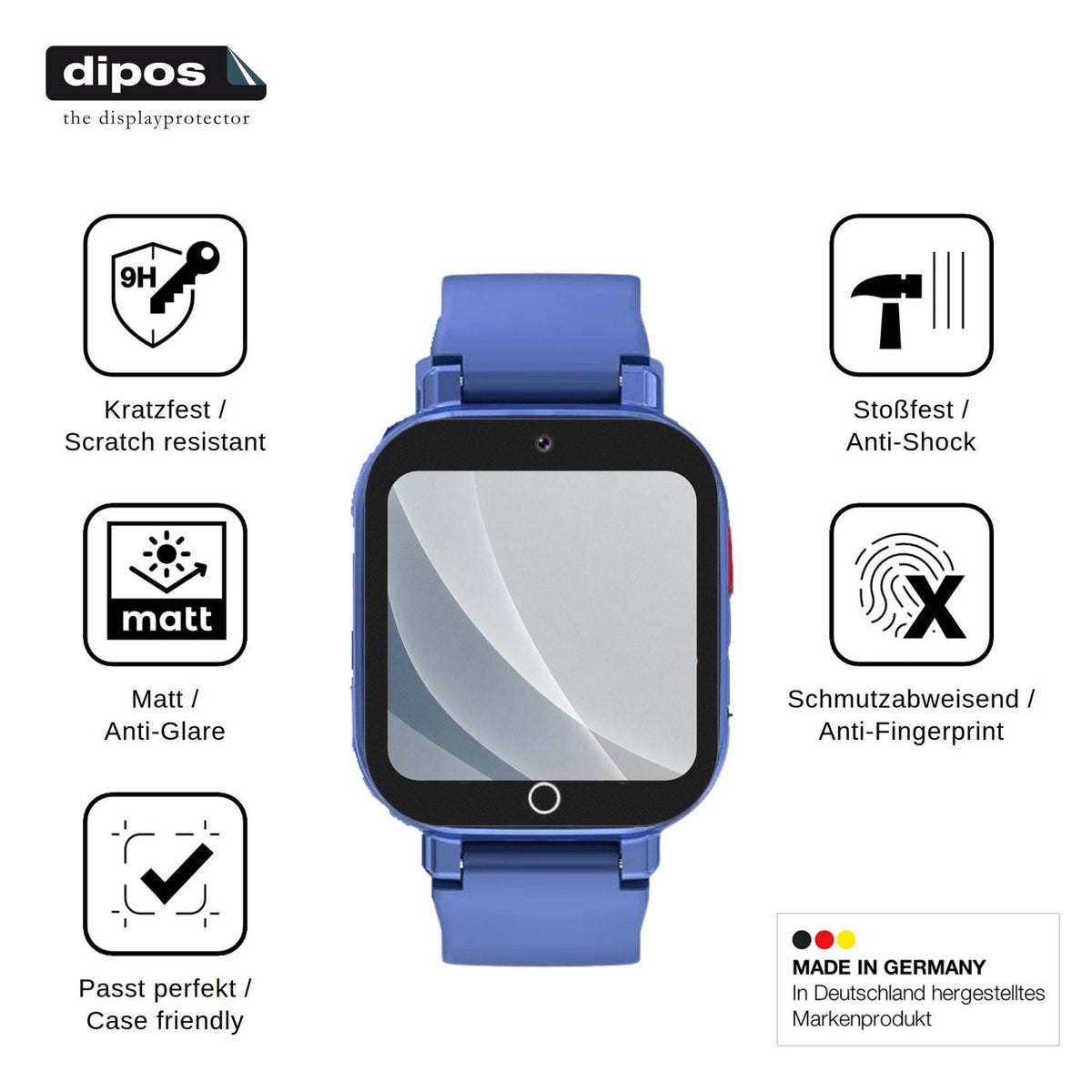 2x Screen Protector for Transformers Smartwatch Kinder 4G matte Flexible Glass 9H dipos