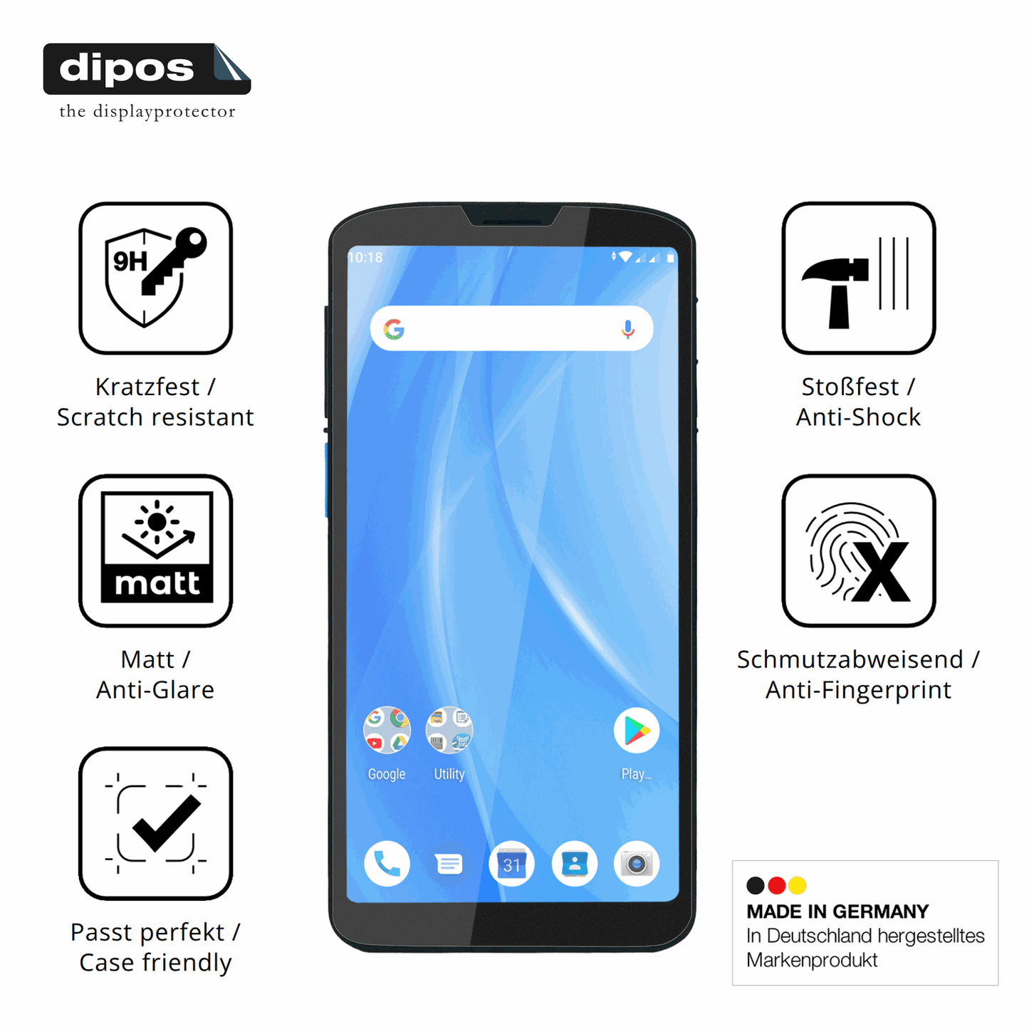 Displayschutz hergestellt in Deutschland, höchste Qualität made in Germany