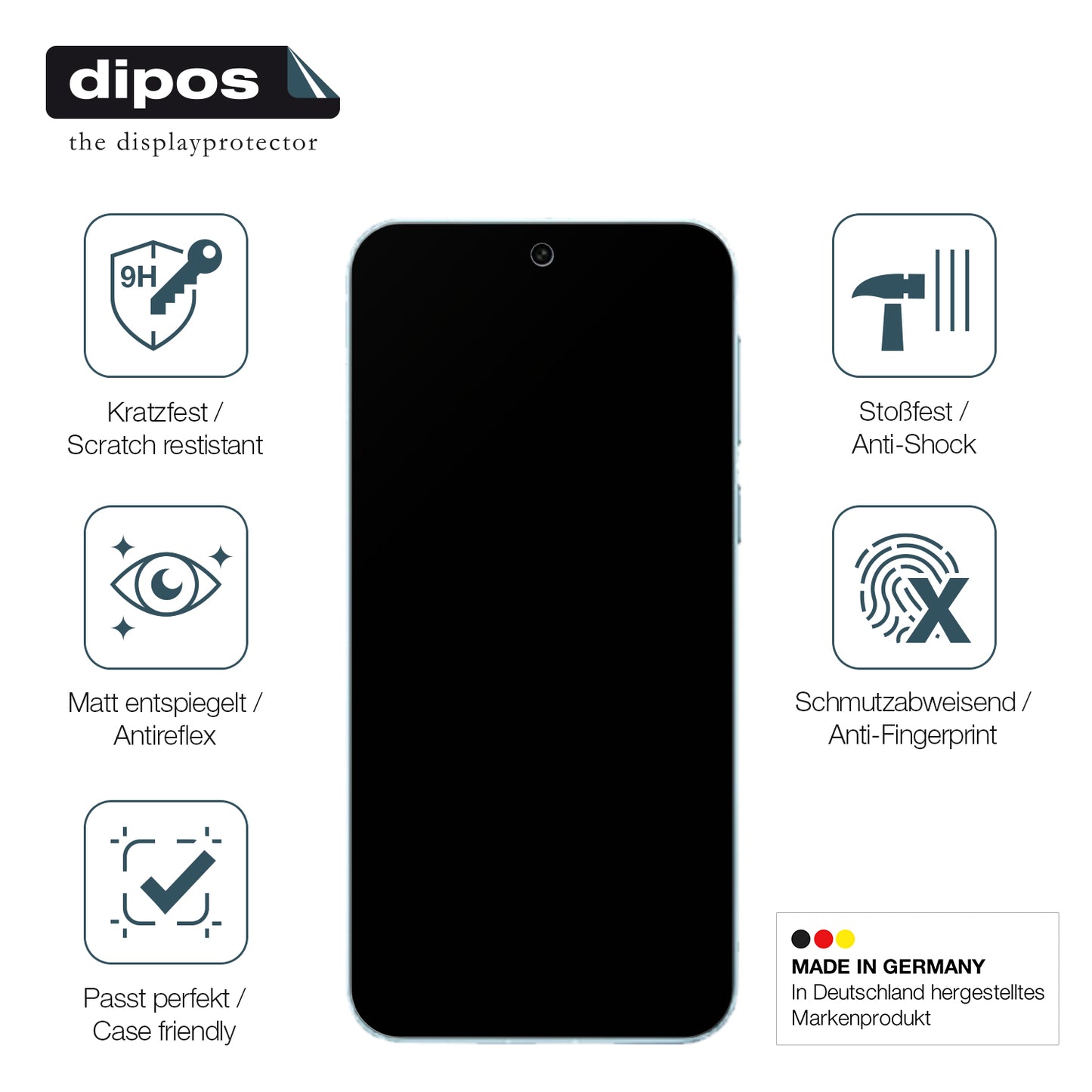 Displayschutz hergestellt in Deutschland, höchste Qualität made in Germany