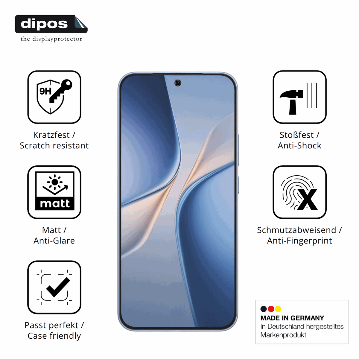 Displayschutz hergestellt in Deutschland, höchste Qualität made in Germany