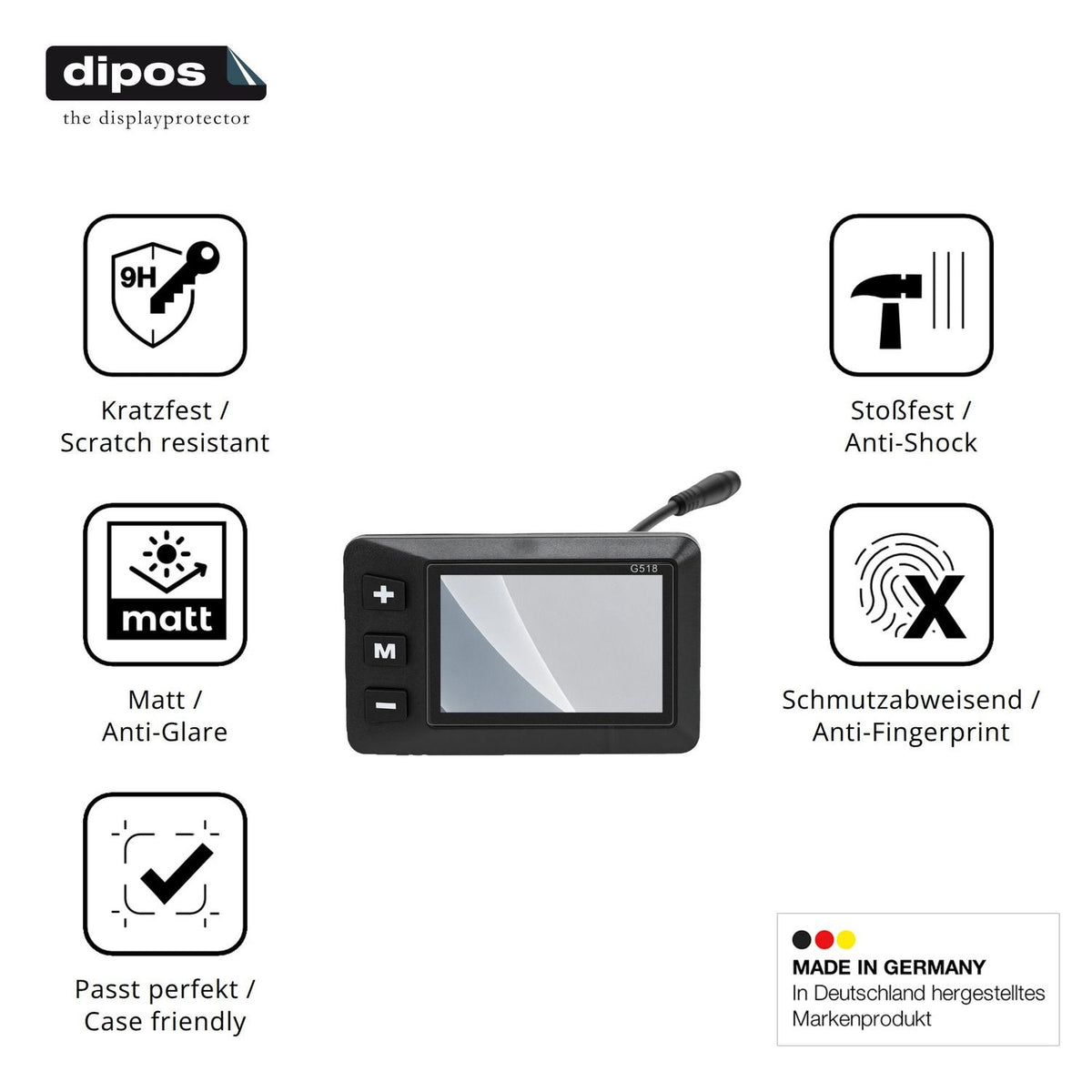 Displayschutz hergestellt in Deutschland, höchste Qualität made in Germany