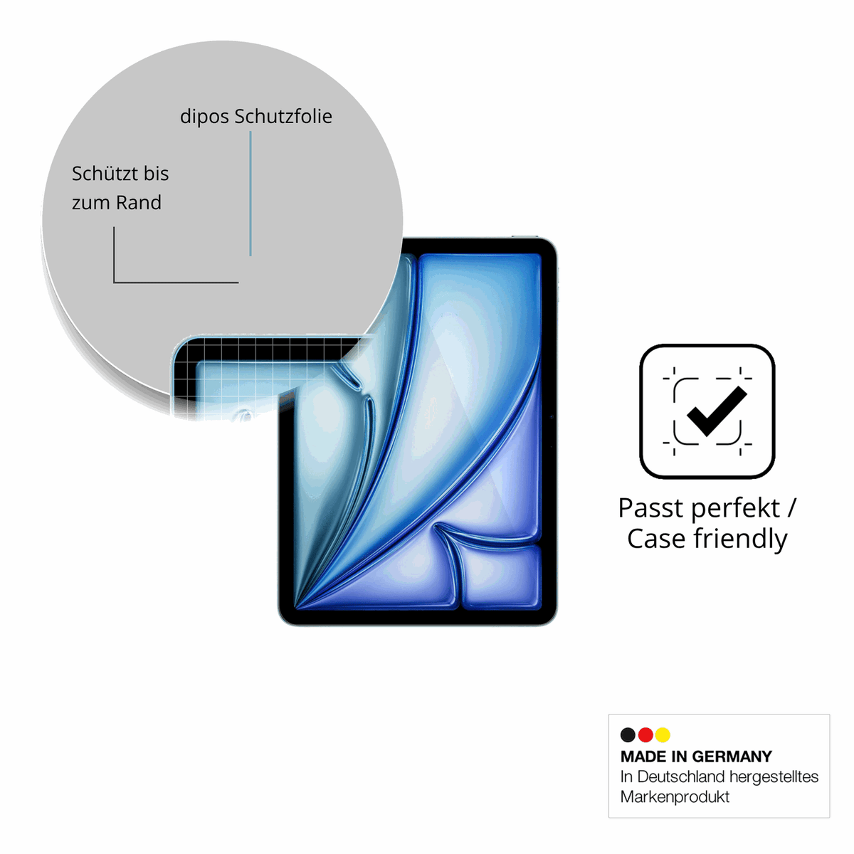 2x Screen Protector for Apple iPad Air M4 11 Zoll 2026 Flexible Glass 9H dipos