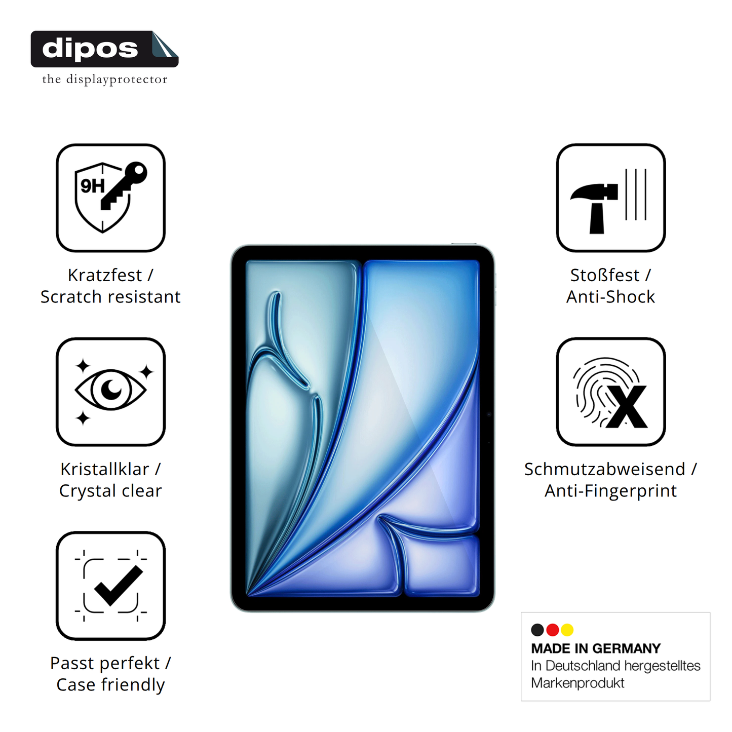 Displayschutz hergestellt in Deutschland, höchste Qualität made in Germany