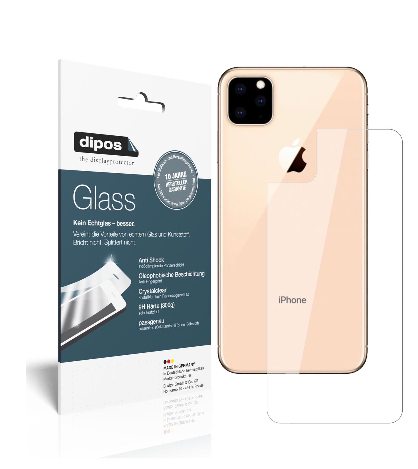 Perfekte Passform und ultimative Qualität: Unser 9H Panzerglas bietet Schutz für Apple-iPhone 11 Pro Rückseite