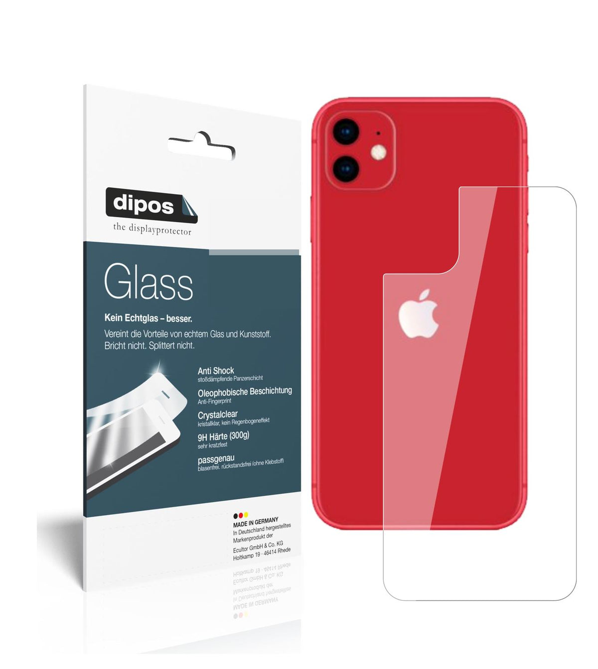 Perfekte Passform und ultimative Qualität: Unser 9H Panzerglas bietet Schutz für Apple-iPhone 11 Rückseite