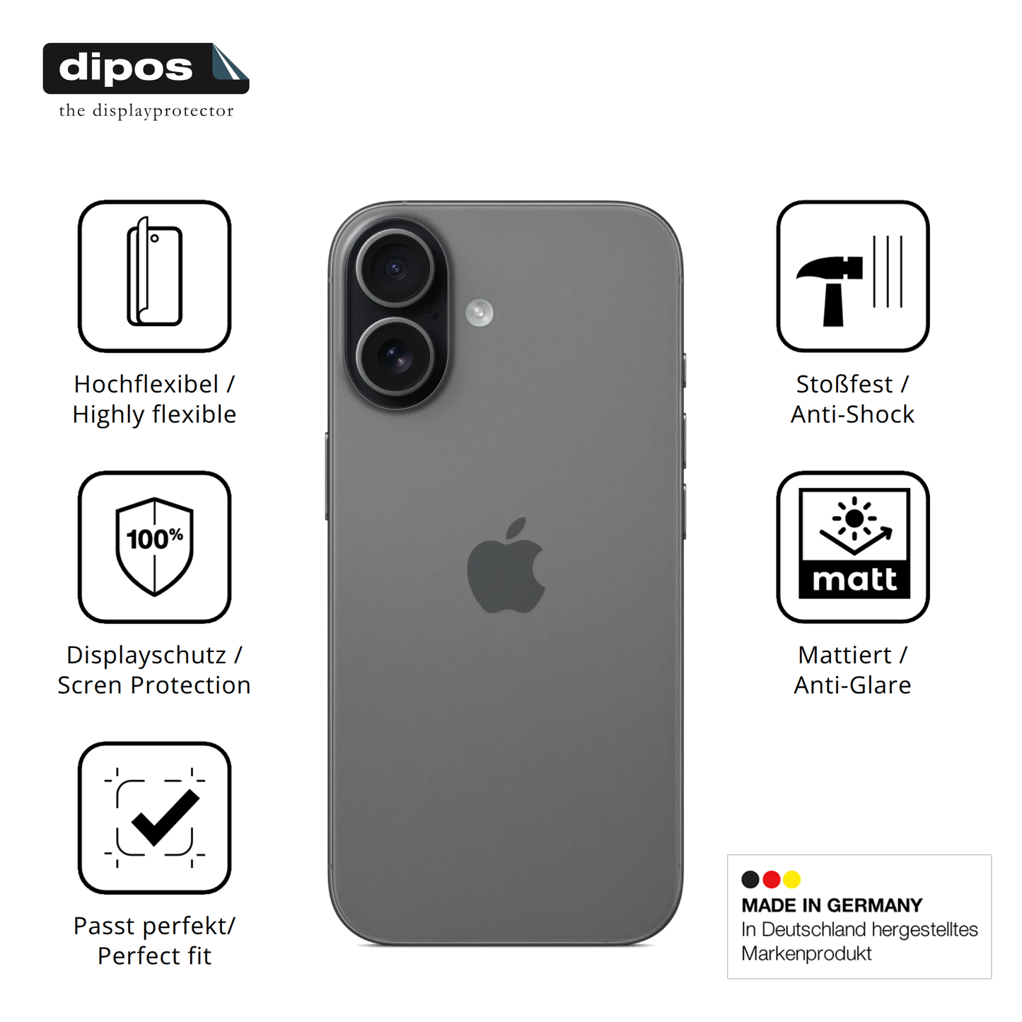 Displayschutz hergestellt in Deutschland, höchste Qualität made in Germany