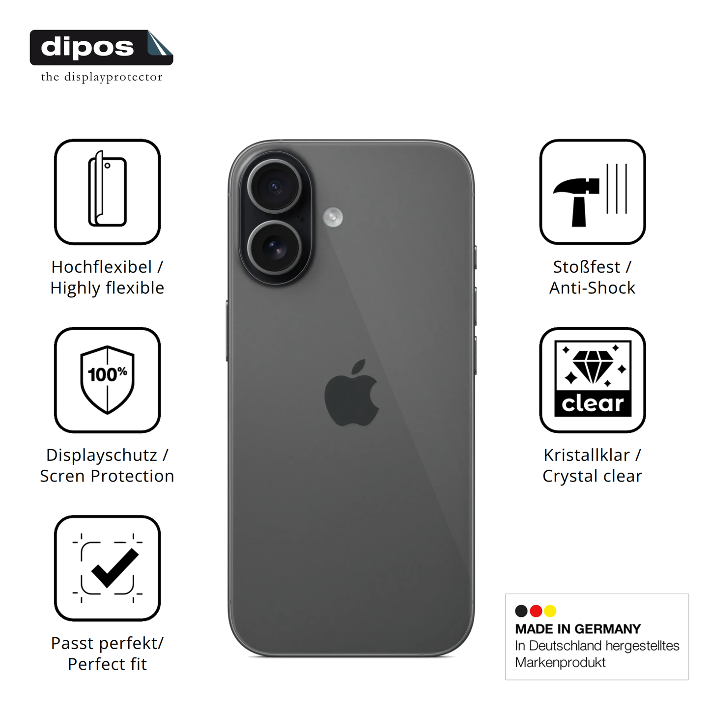 Displayschutz hergestellt in Deutschland, höchste Qualität made in Germany