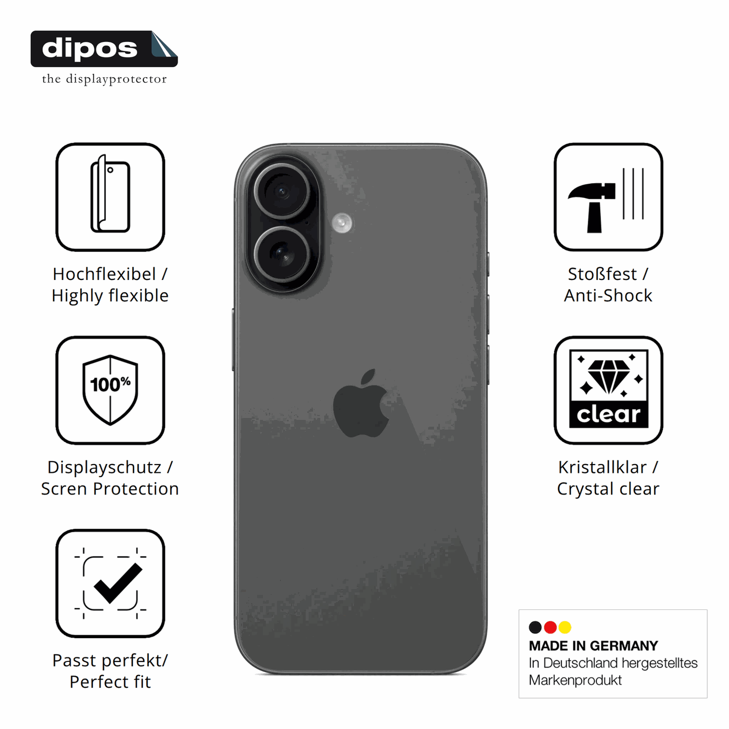 Displayschutz hergestellt in Deutschland, höchste Qualität made in Germany