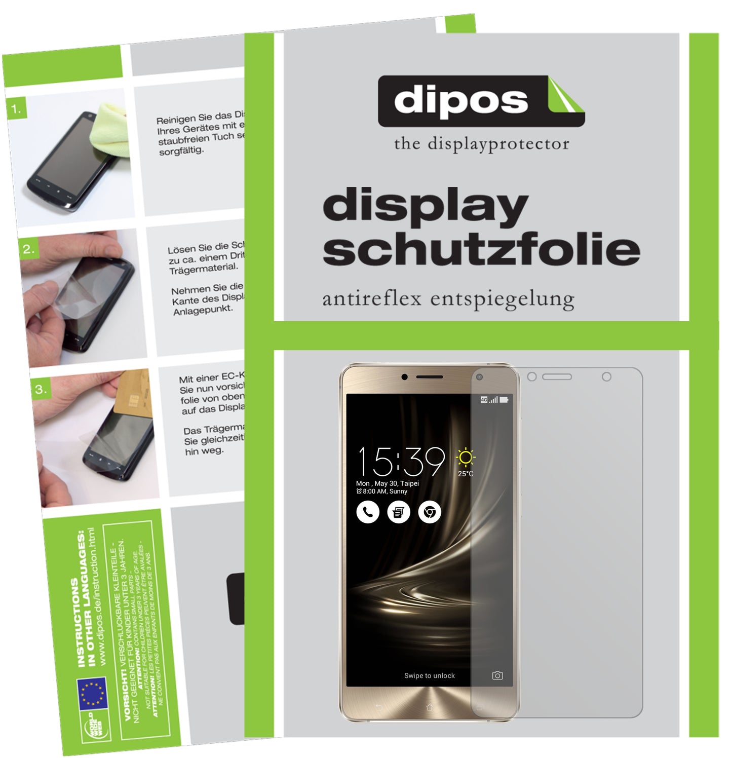 Mattes Panzerglas: Entspiegelte, dünne Folie, Fingerabdruckresistenz und Bildschirmschutz für Asus-Zenfone 3 Deluxe ZS550KL 5,5 Zoll