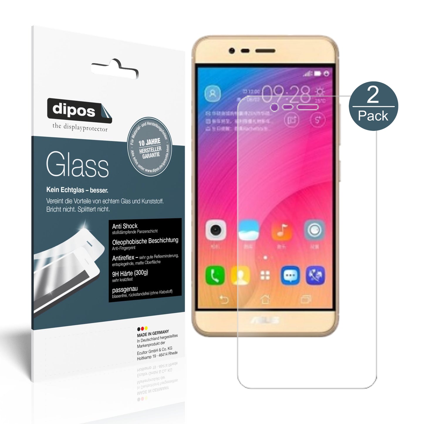Mattes Panzerglas: Schutz vor Brüchen, Fingerabdrücken und Bildschirmblendung für Asus-ZenFone Pegasus 3s