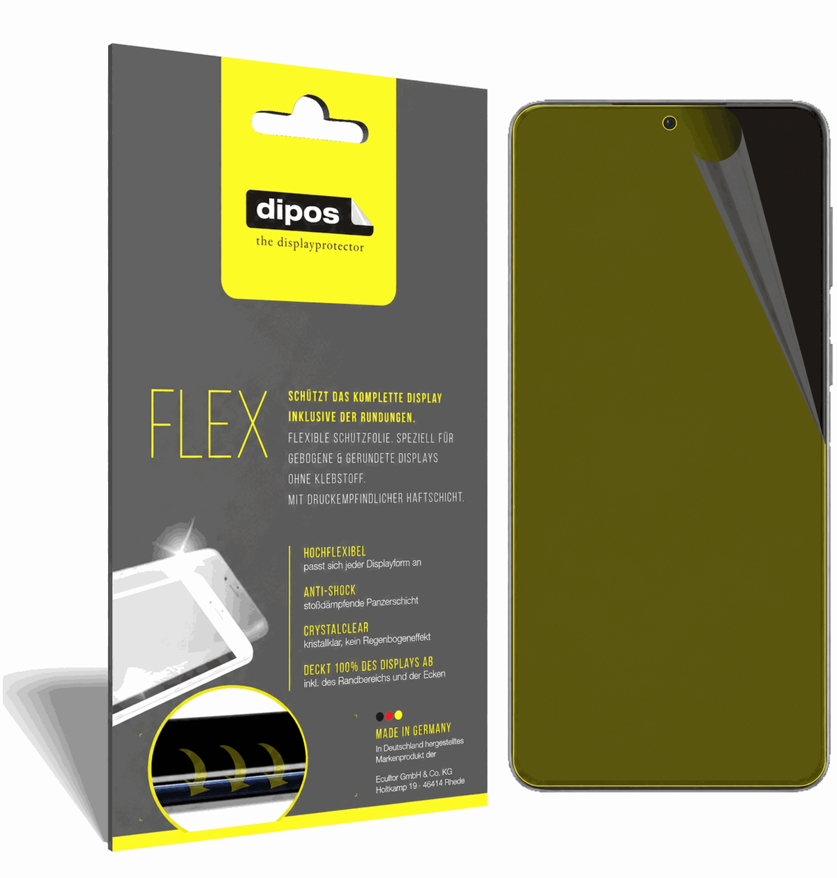 2x Full Cover Screen Protector for Samsung Galaxy S21 Plus – Covers Curved Edges | dipos