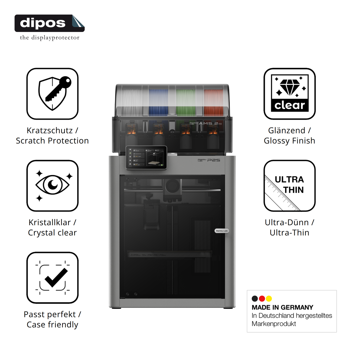Displayschutz hergestellt in Deutschland, höchste Qualität made in Germany