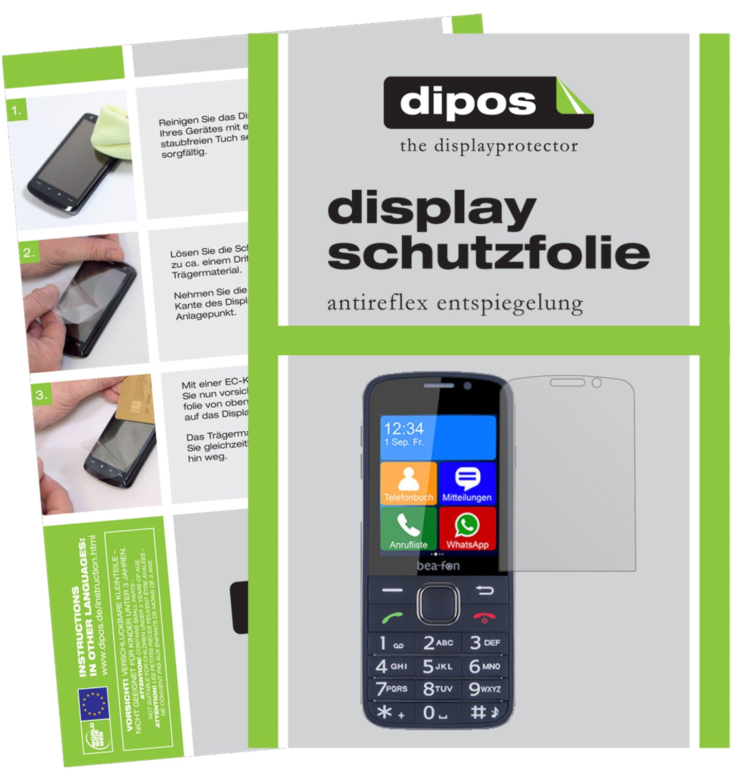 Mattes Panzerglas: Entspiegelte, dünne Folie, Fingerabdruckresistenz und Bildschirmschutz für Beafon-SL820