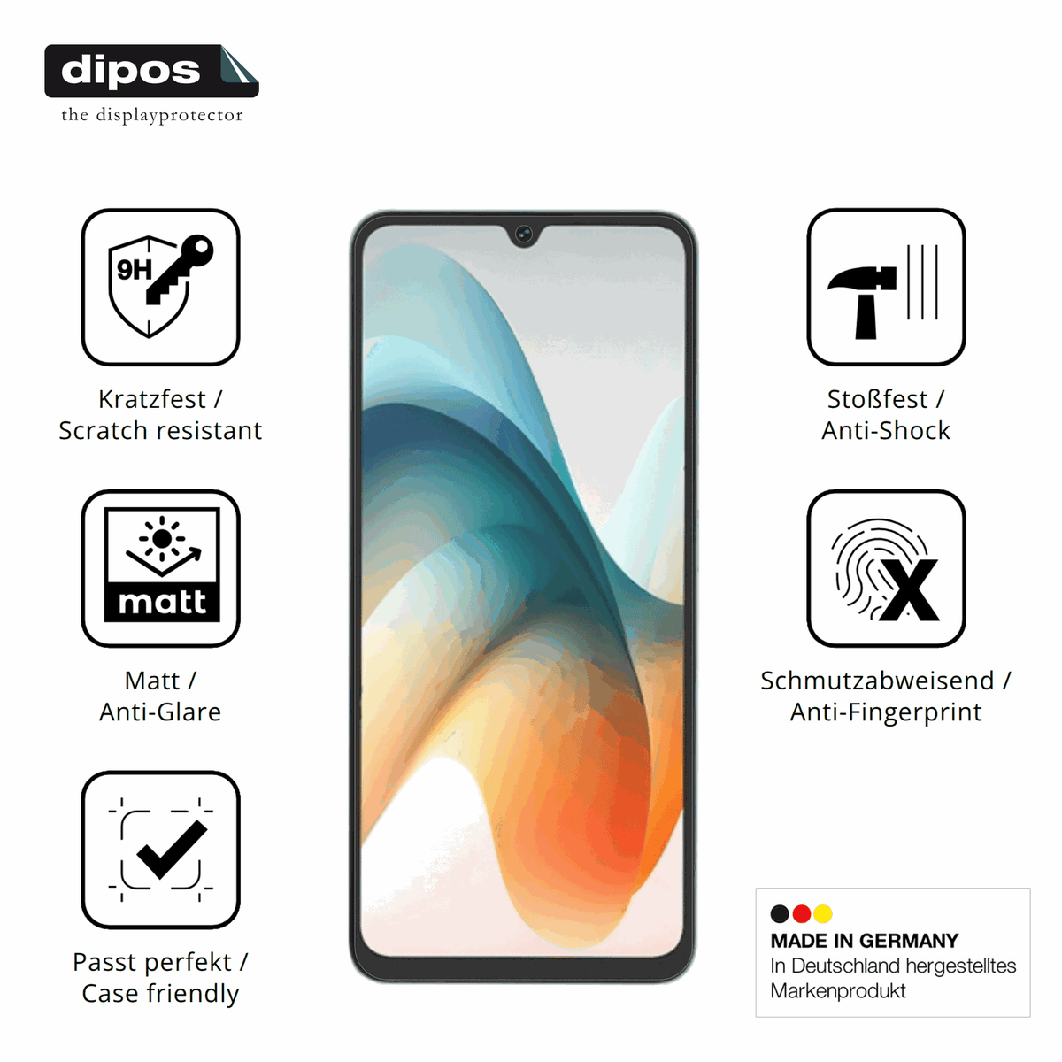 Displayschutz hergestellt in Deutschland, höchste Qualität made in Germany