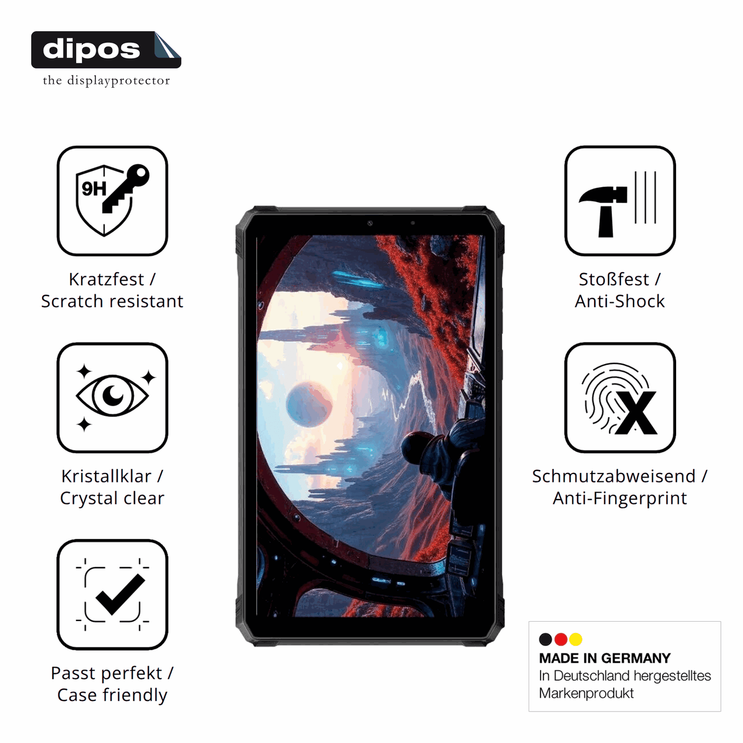 Displayschutz hergestellt in Deutschland, höchste Qualität made in Germany