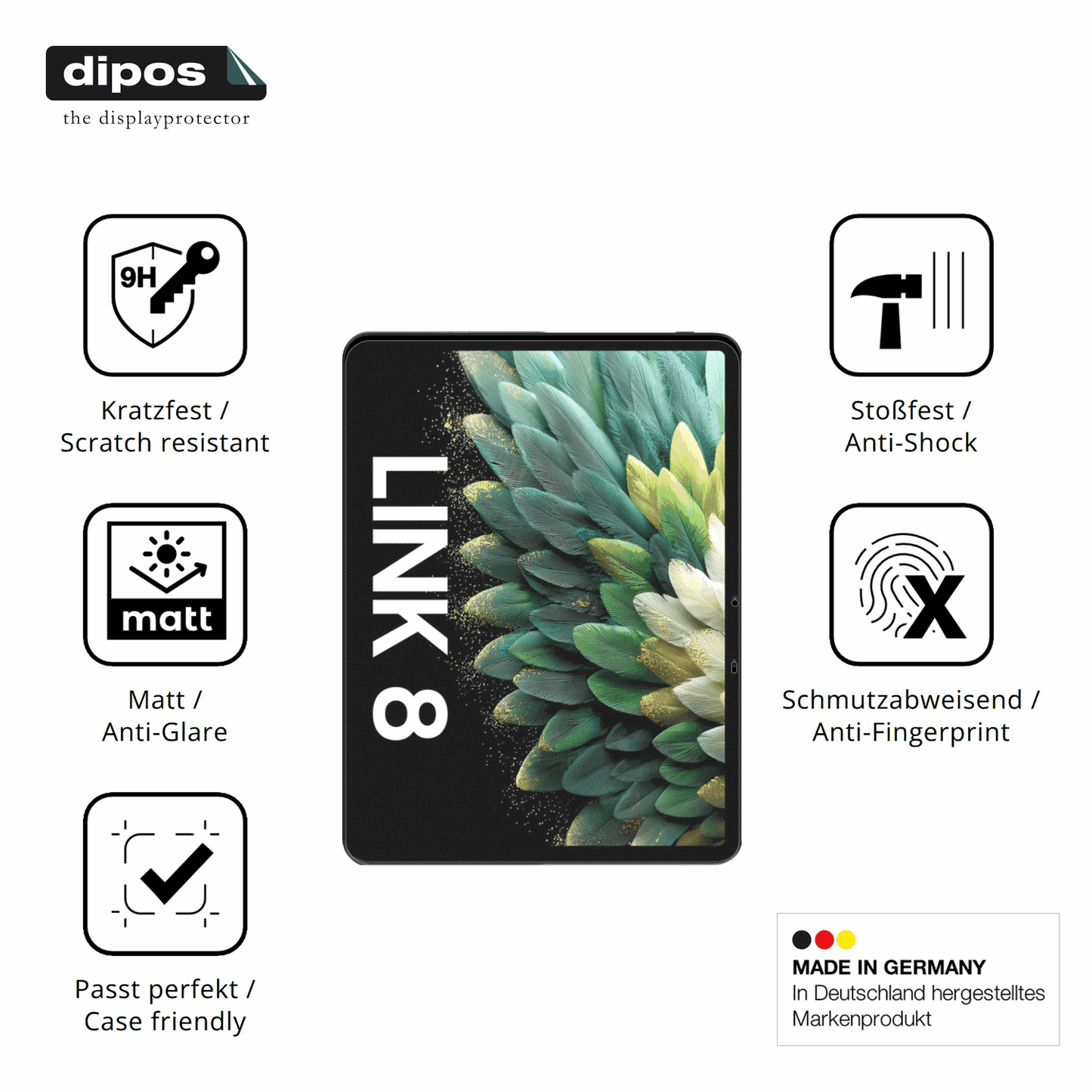 2x Screen Protector for Blackview Link 8 matte Flexible Glass 9H dipos