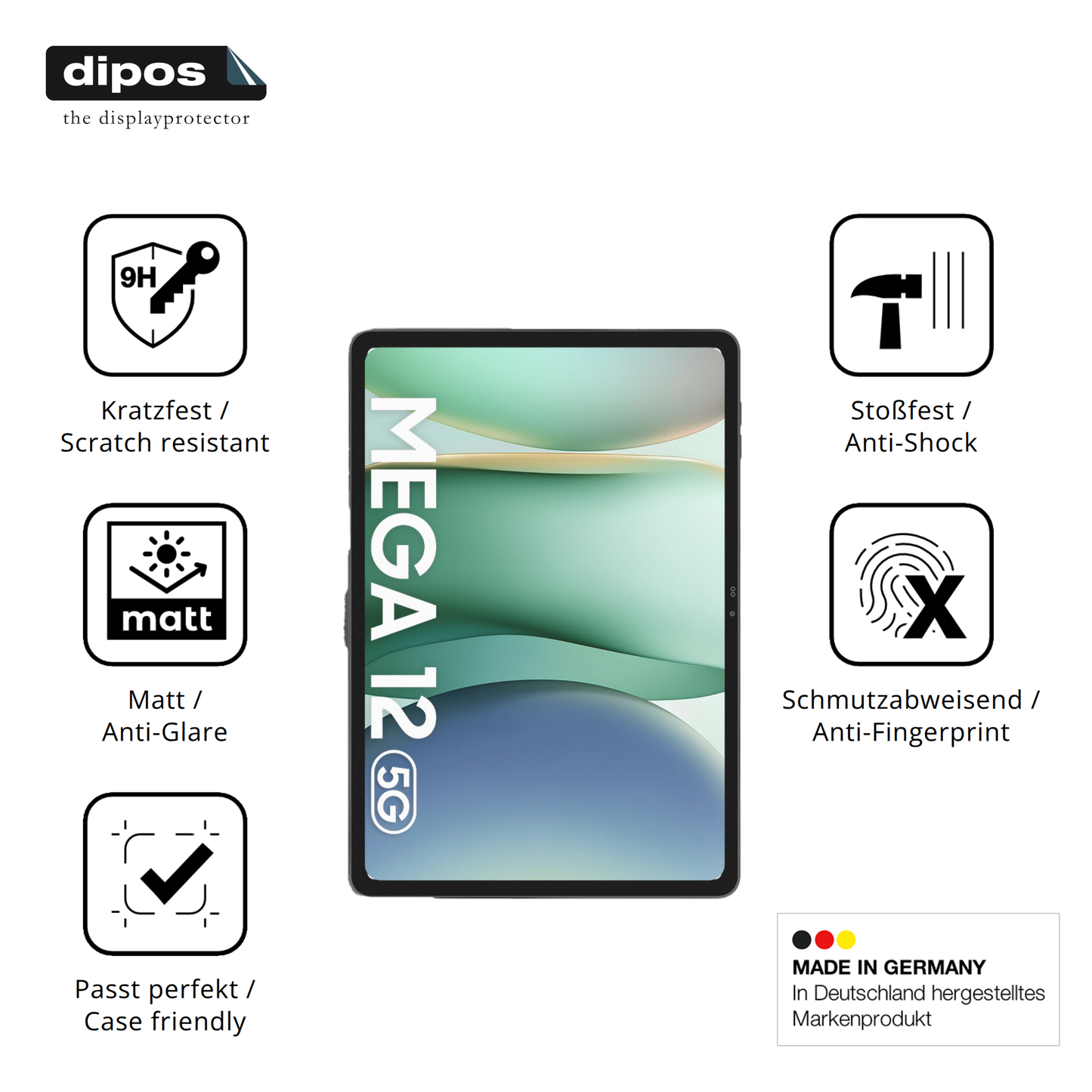 Displayschutz hergestellt in Deutschland, höchste Qualität made in Germany