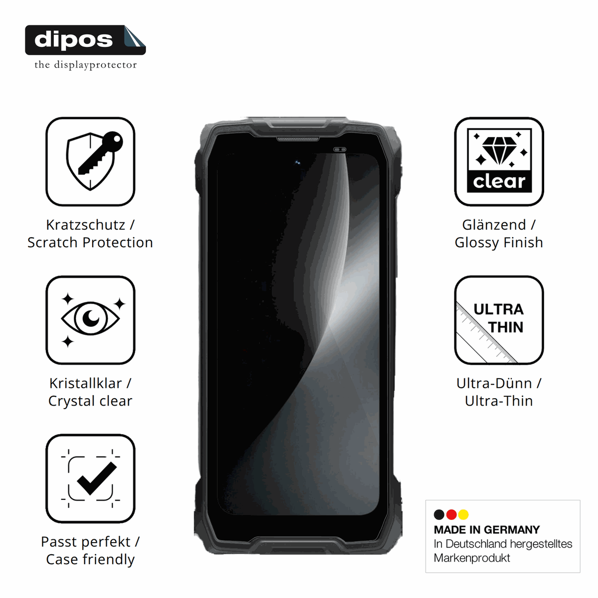 Displayschutz hergestellt in Deutschland, höchste Qualität made in Germany
