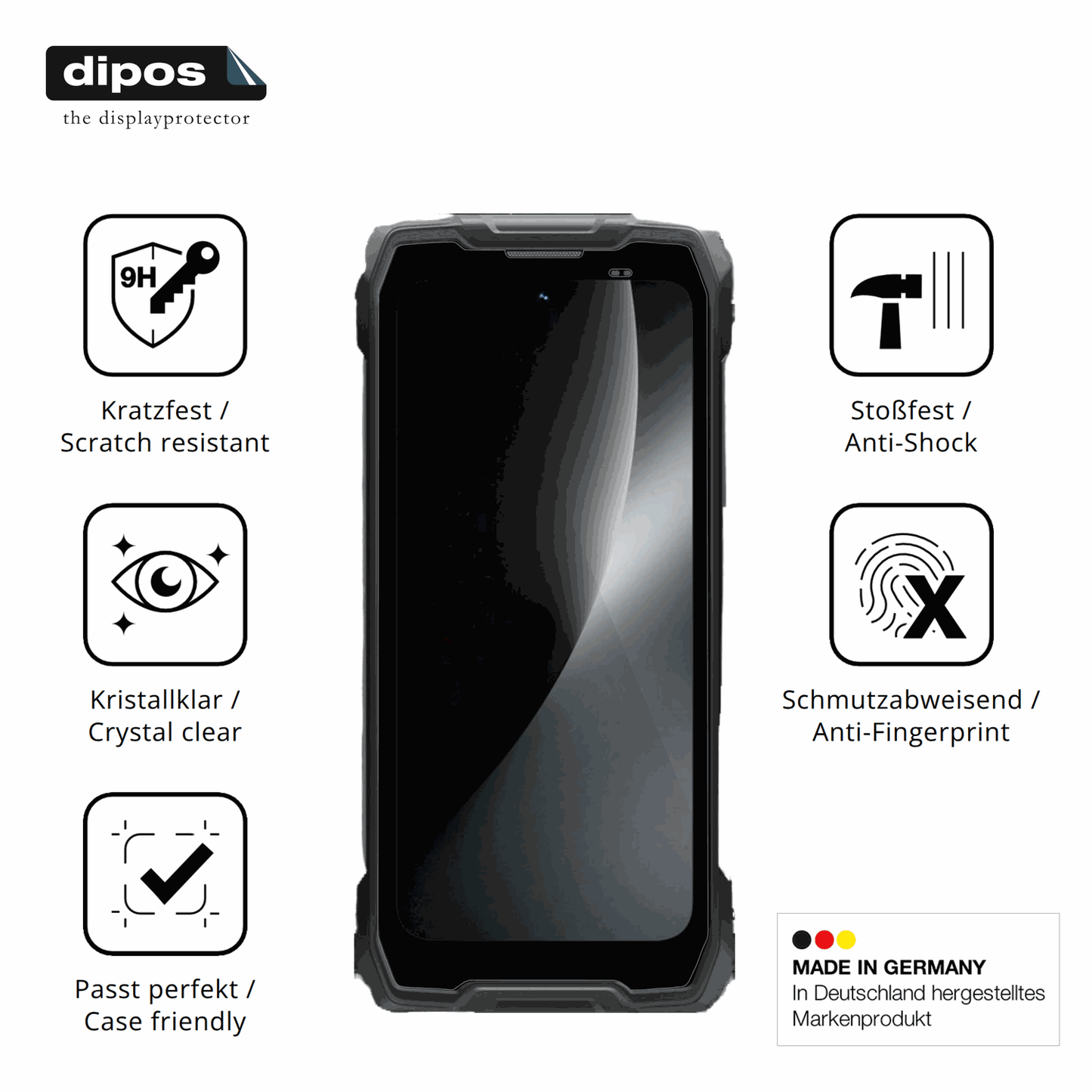 Displayschutz hergestellt in Deutschland, höchste Qualität made in Germany
