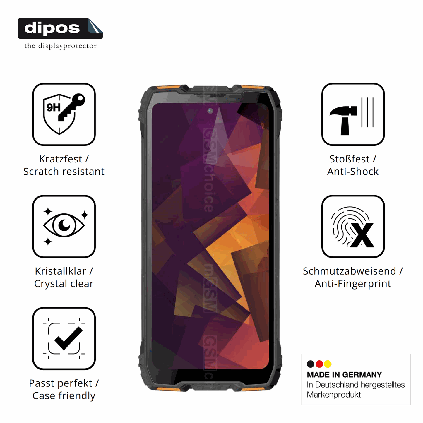 Displayschutz hergestellt in Deutschland, höchste Qualität made in Germany