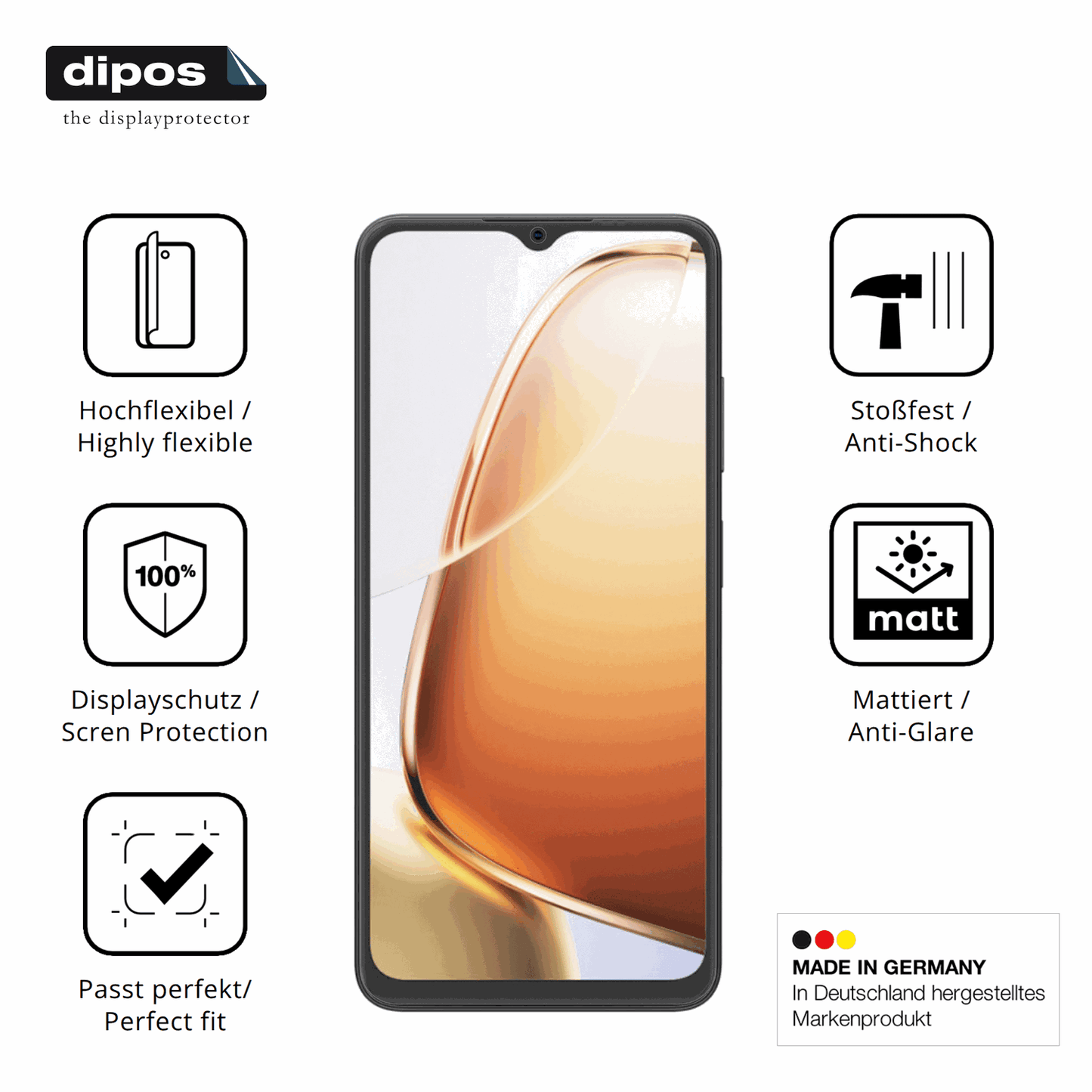 Displayschutz hergestellt in Deutschland, höchste Qualität made in Germany