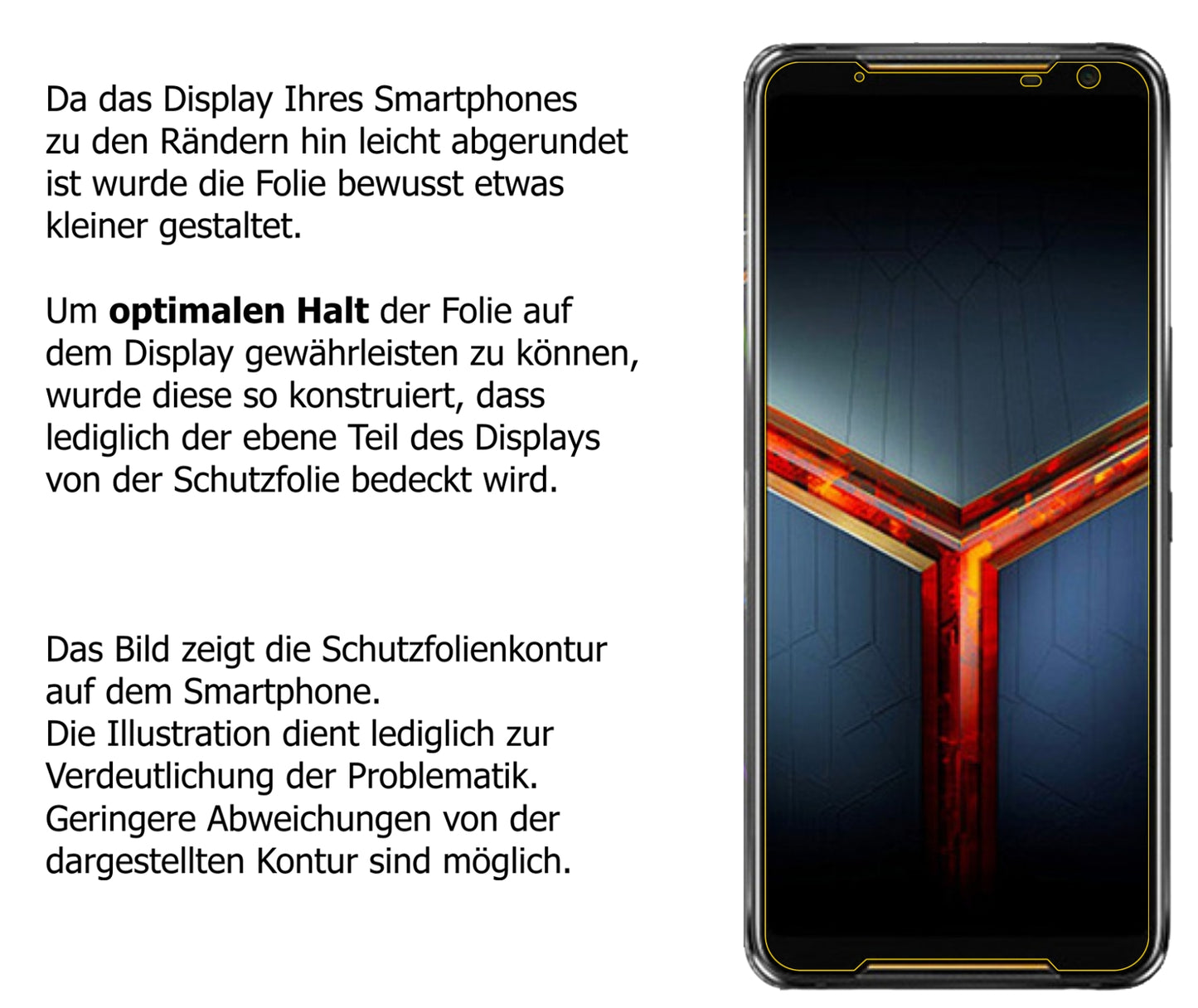 Schutzfolie mit optimaler Passform, zur Verwendung mit Hüllen geeignet