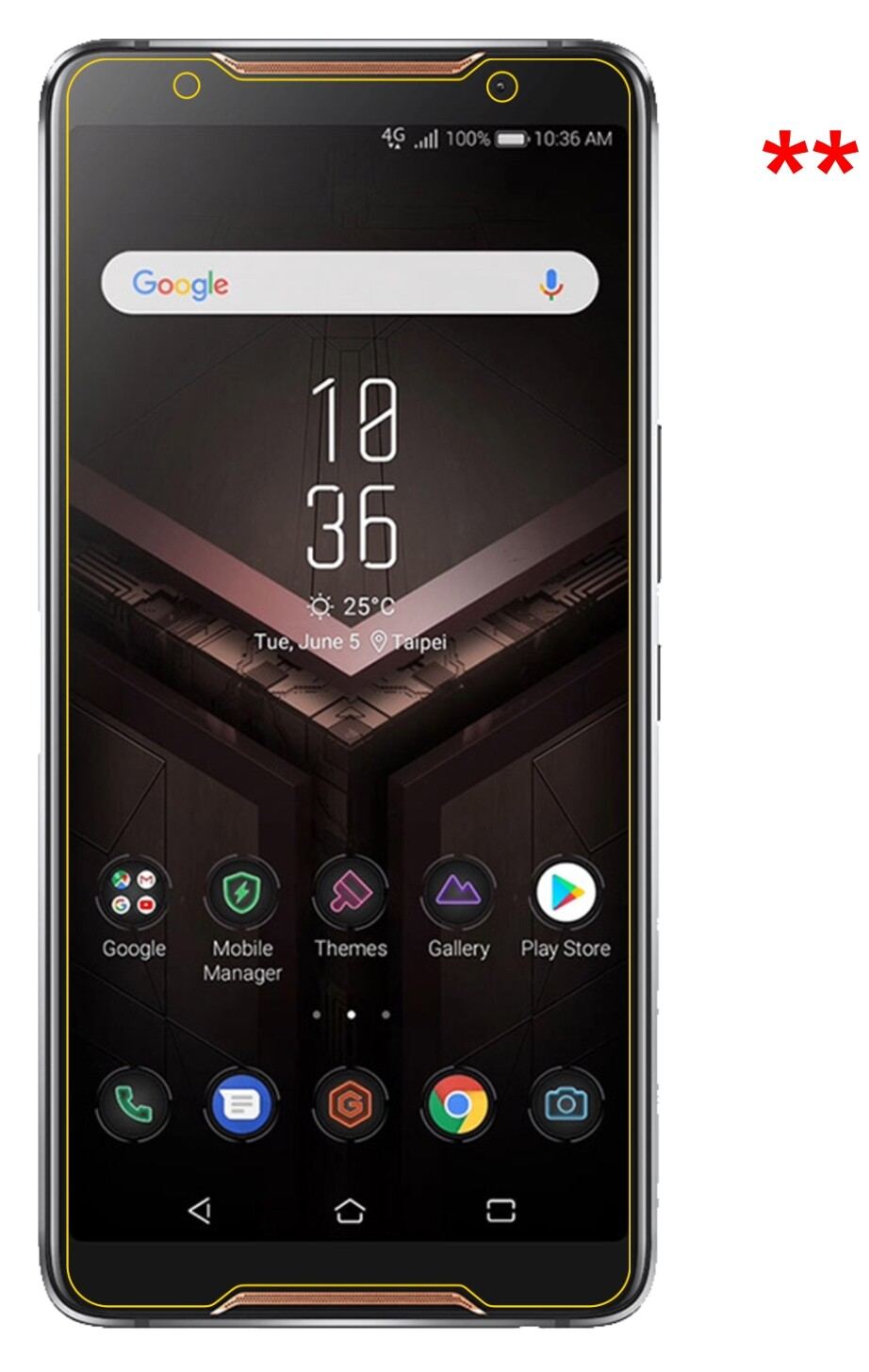 Dünne und klare Folie passend zugeschnitten für Asus ROG Phone
