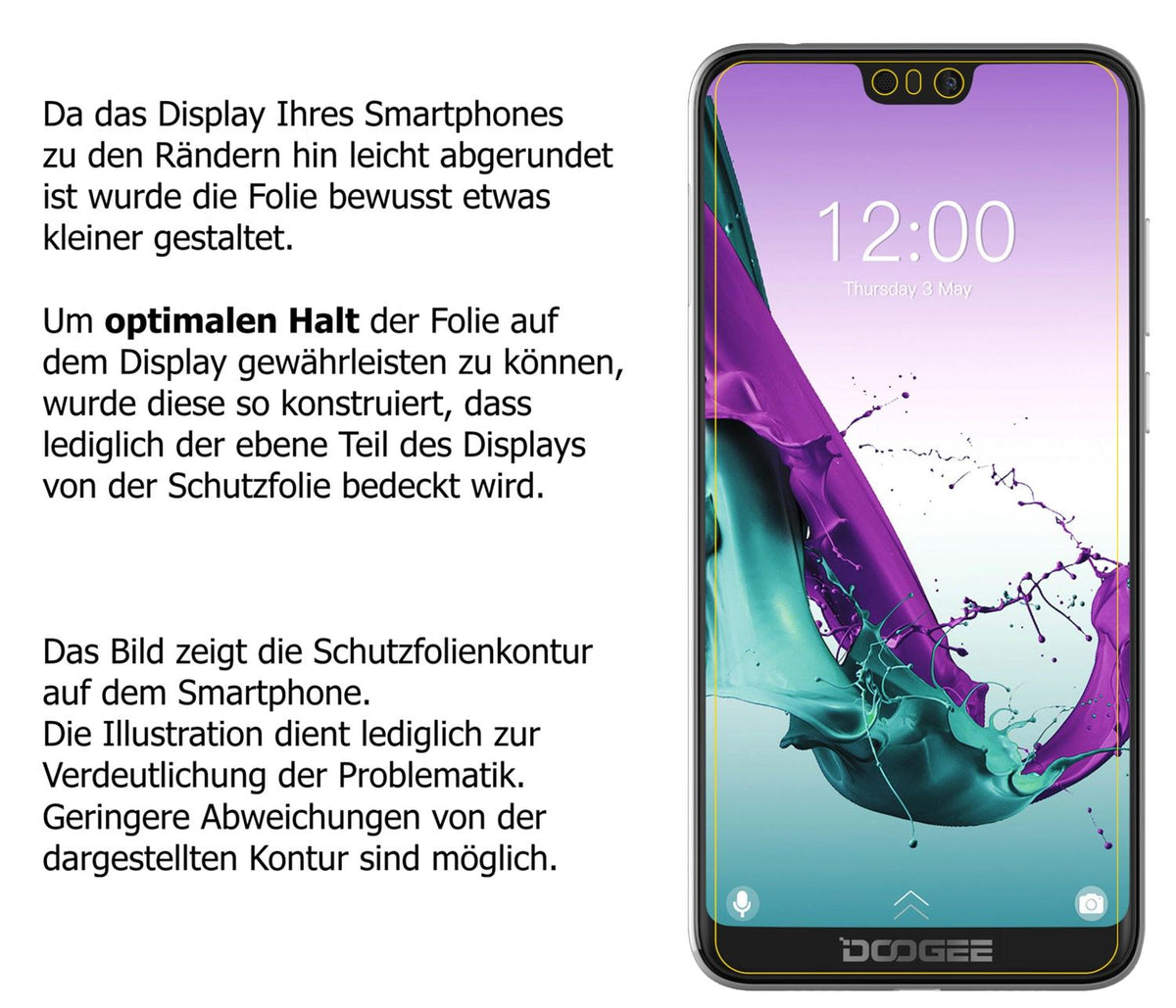 Privatsphäre-Schutz durch Sichtschutz-Folie passend zugeschnitten für Doogee N10