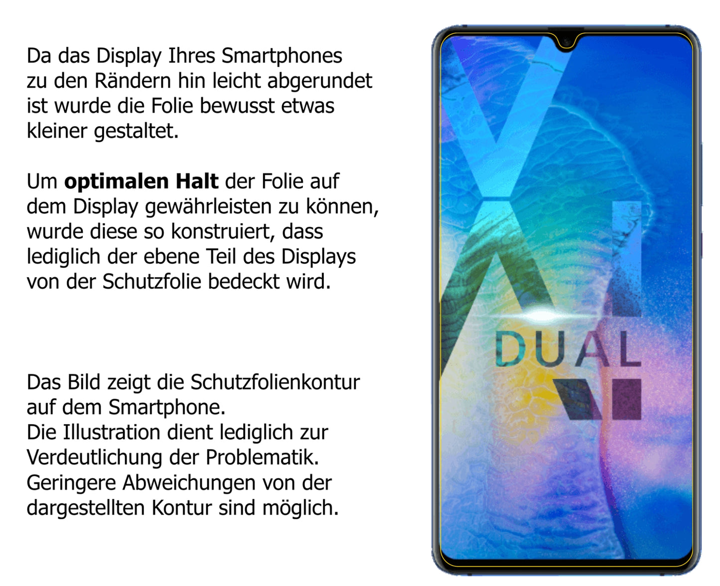 Privatsphäre-Schutz durch Sichtschutz-Folie passend zugeschnitten für Huawei Mate 20 X 5G