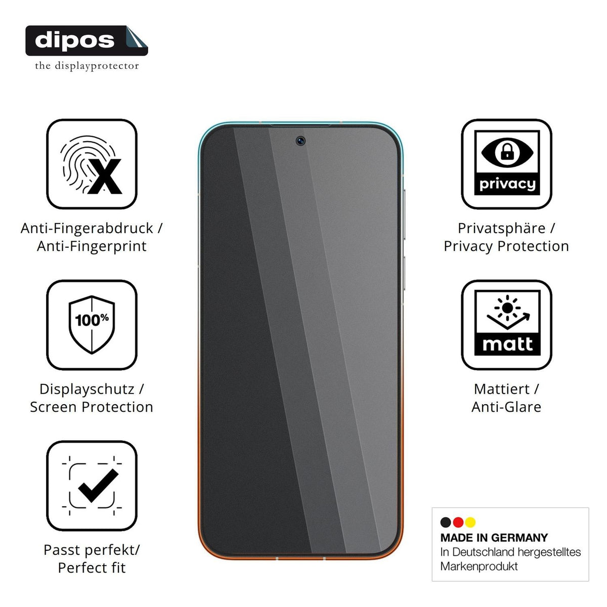 Privatsphäre-Schutz durch Sichtschutz-Folie passend zugeschnitten für Huawei Pura 90s Pro Max