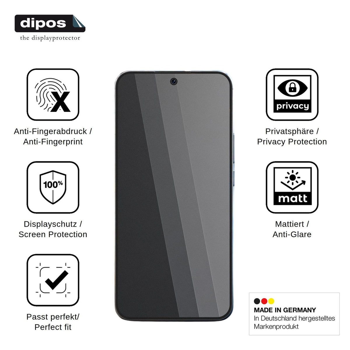 Screen Protector for iQOO 16 Privacy Filter 4-Way Protection dipos