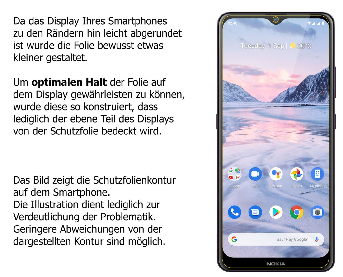 Privatsphäre-Schutz durch Sichtschutz-Folie passend zugeschnitten für Nokia 46114