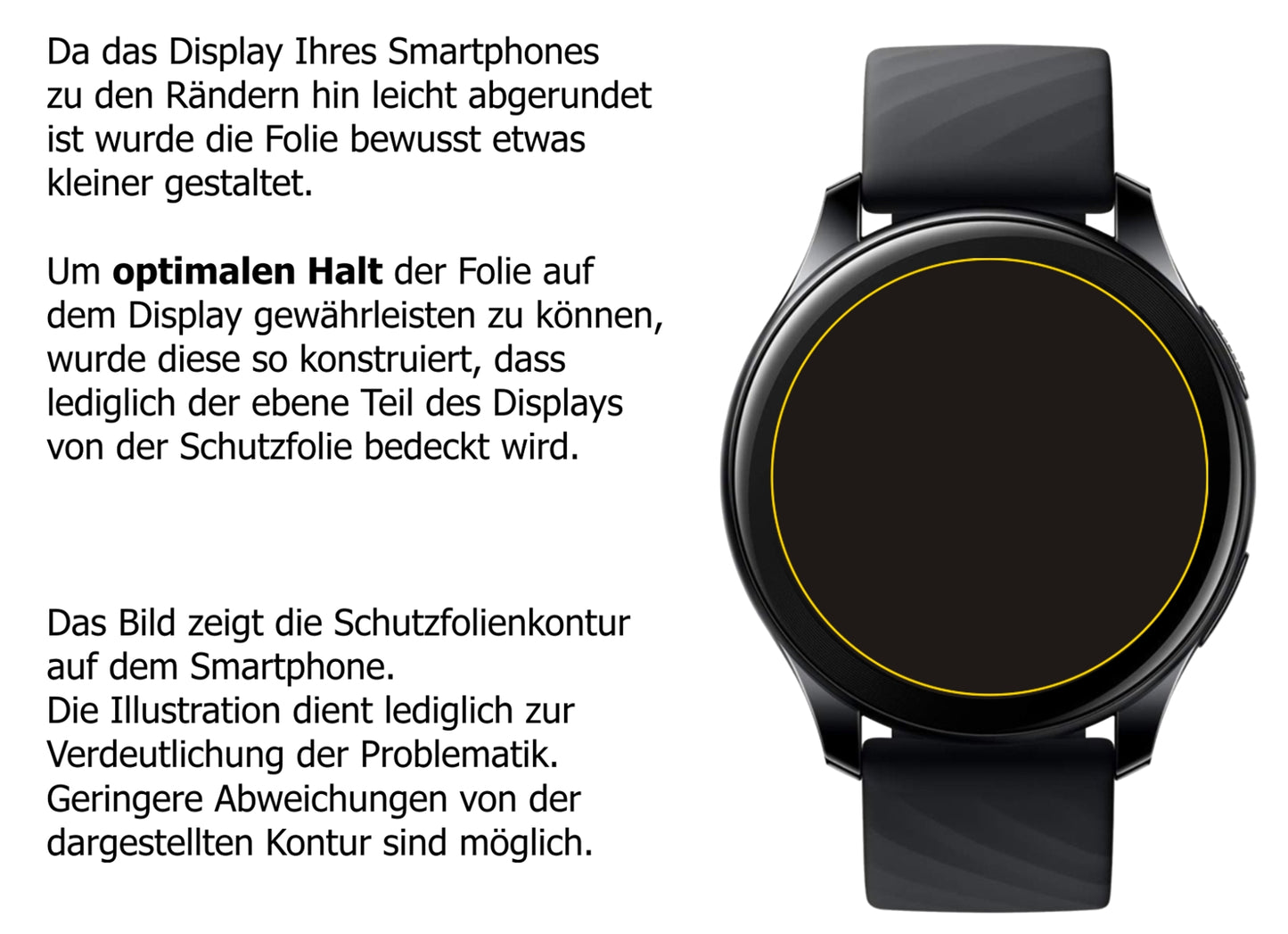 Privatsphäre-Schutz durch Sichtschutz-Folie passend zugeschnitten für OnePlus Watch (46mm)