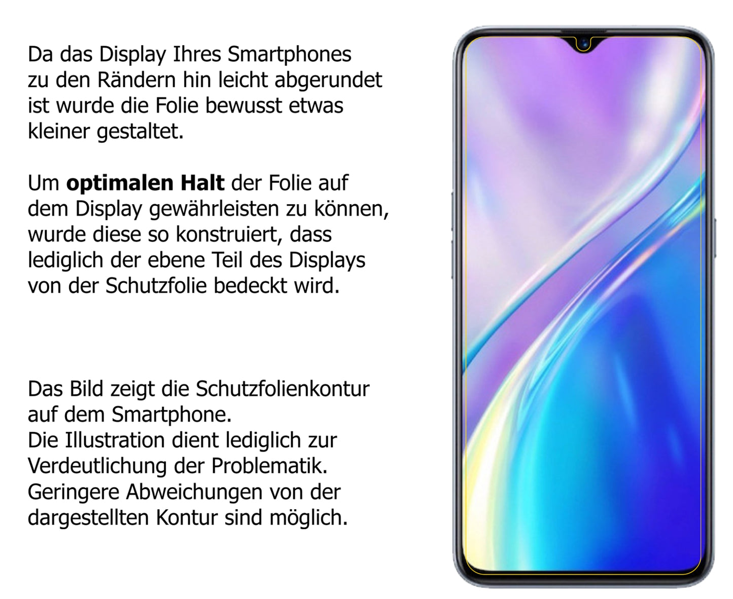 Privatsphäre-Schutz durch Sichtschutz-Folie passend zugeschnitten für Oppo Realme XT