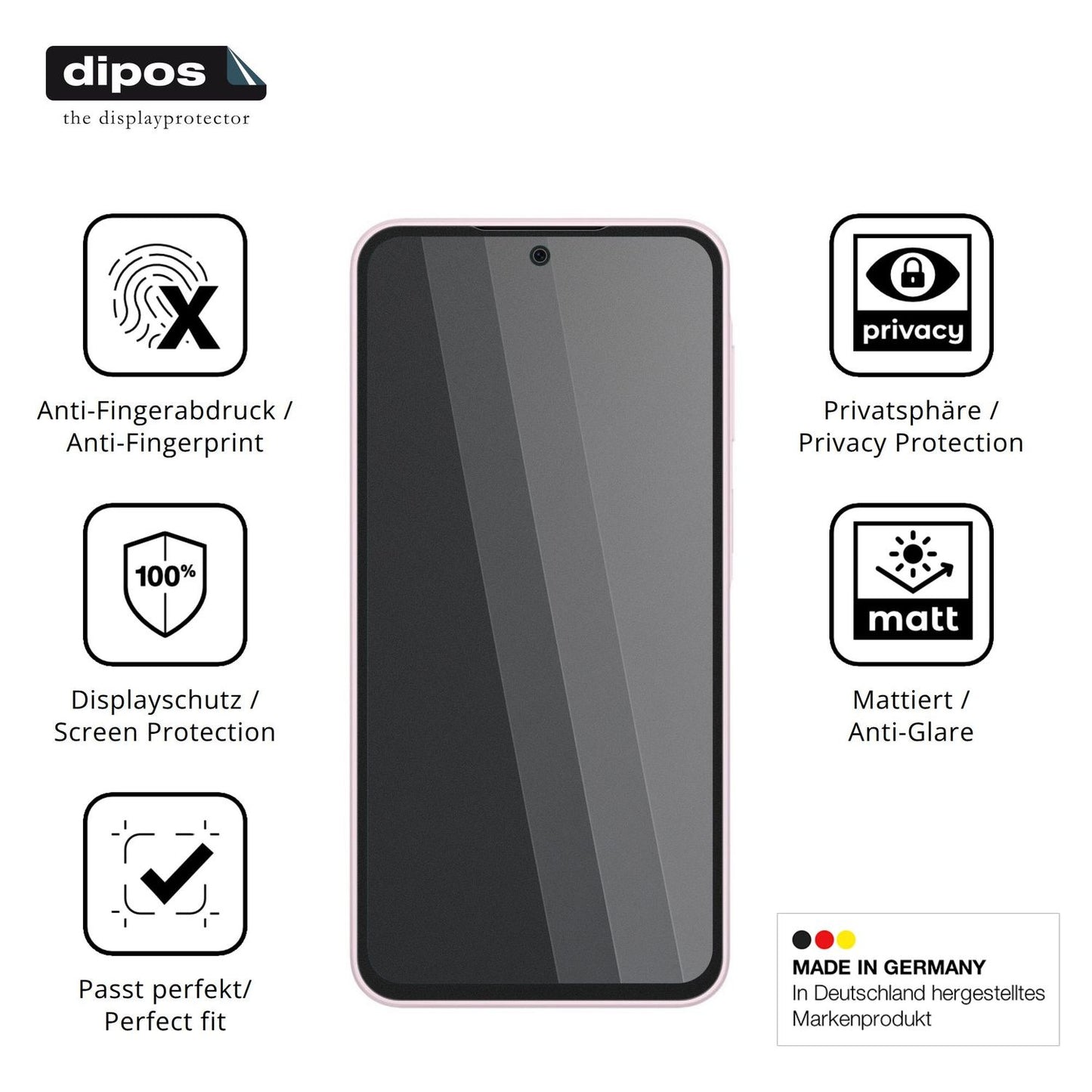 Privatsphäre-Schutz durch Sichtschutz-Folie passend zugeschnitten für Samsung Galaxy Jump5