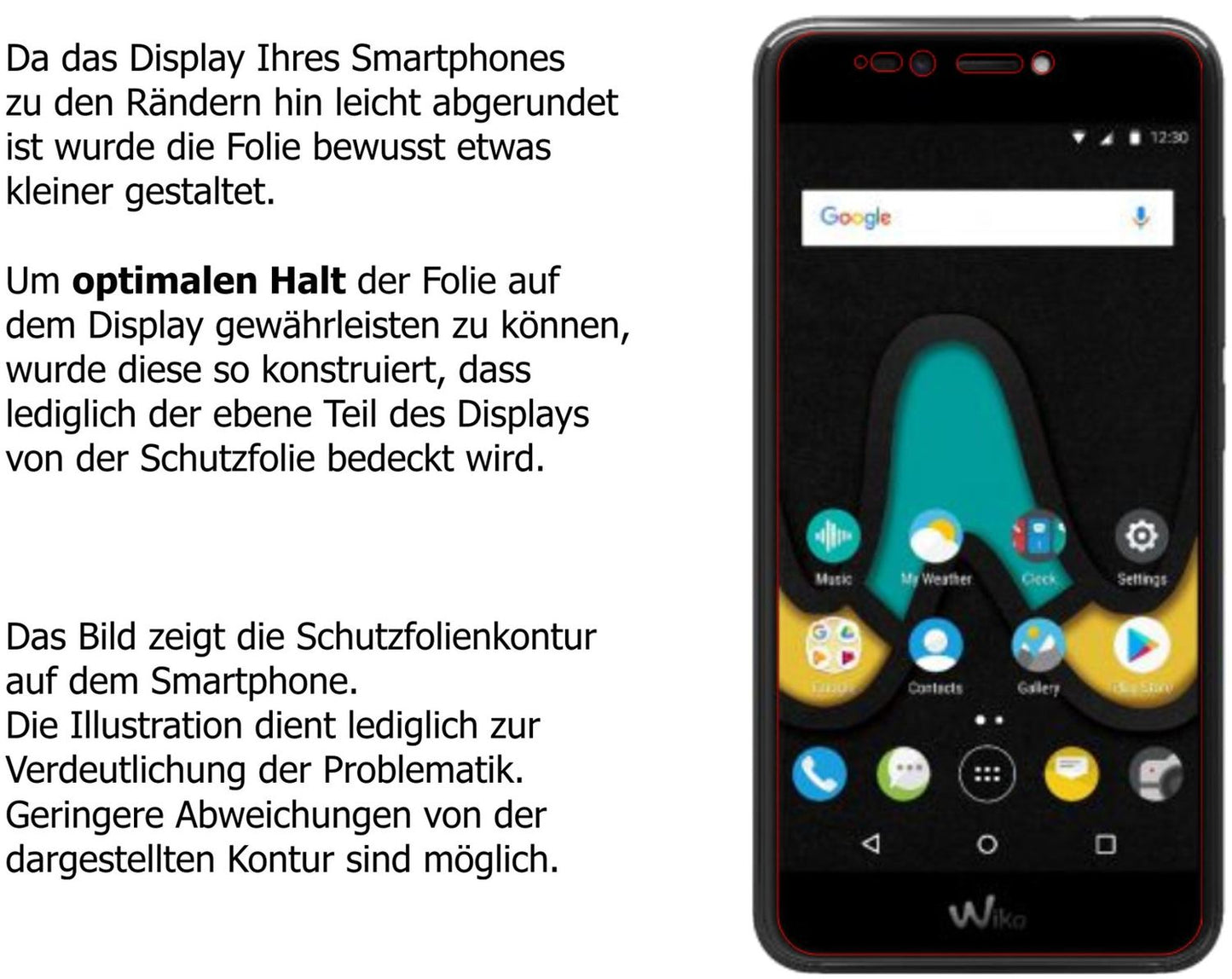 Dünne und klare Folie passend zugeschnitten für Wiko Upulse