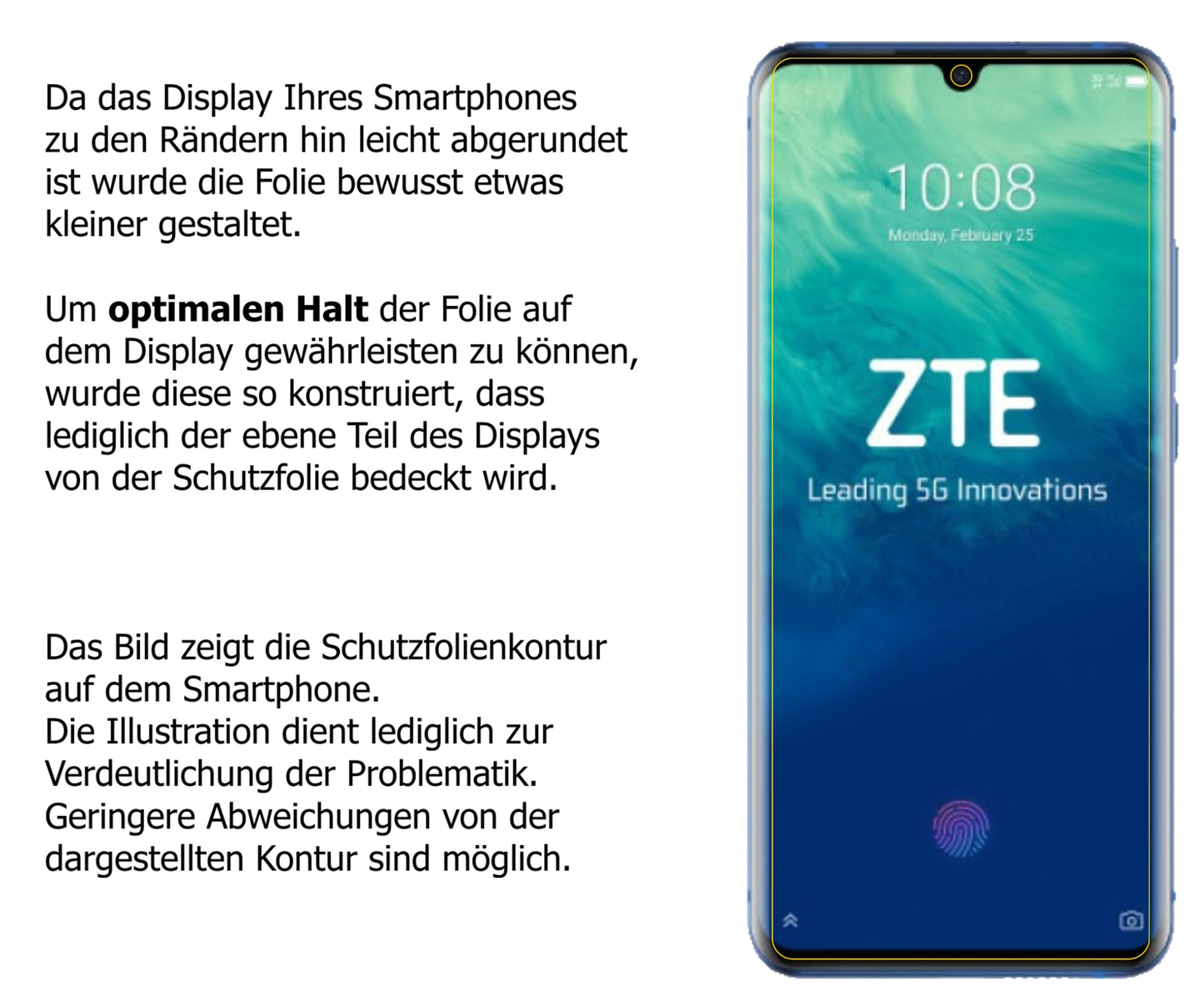 Privatsphäre-Schutz durch Sichtschutz-Folie passend zugeschnitten für ZTE Axon 10s Pro