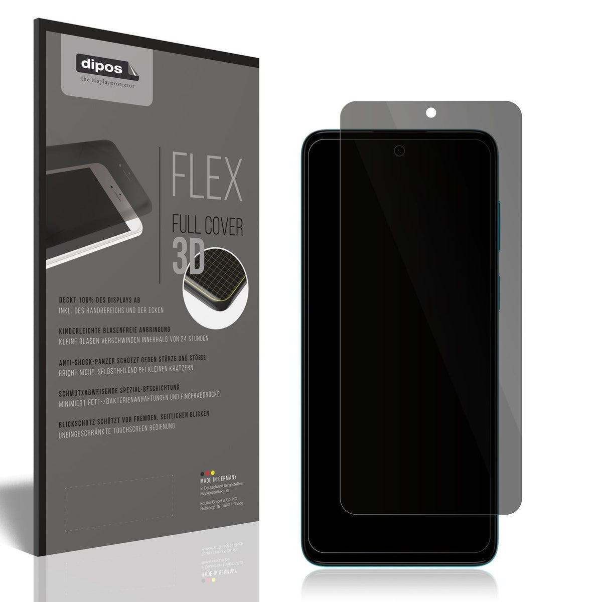 Blickschutzfolie von dipos passend für Motorola Moto G22, 100% Displayabdeckung und blasenfreie Montage