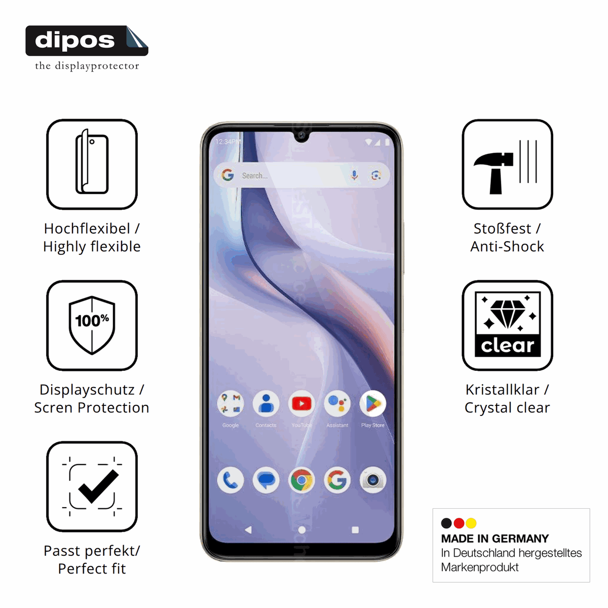 Displayschutz hergestellt in Deutschland, höchste Qualität made in Germany