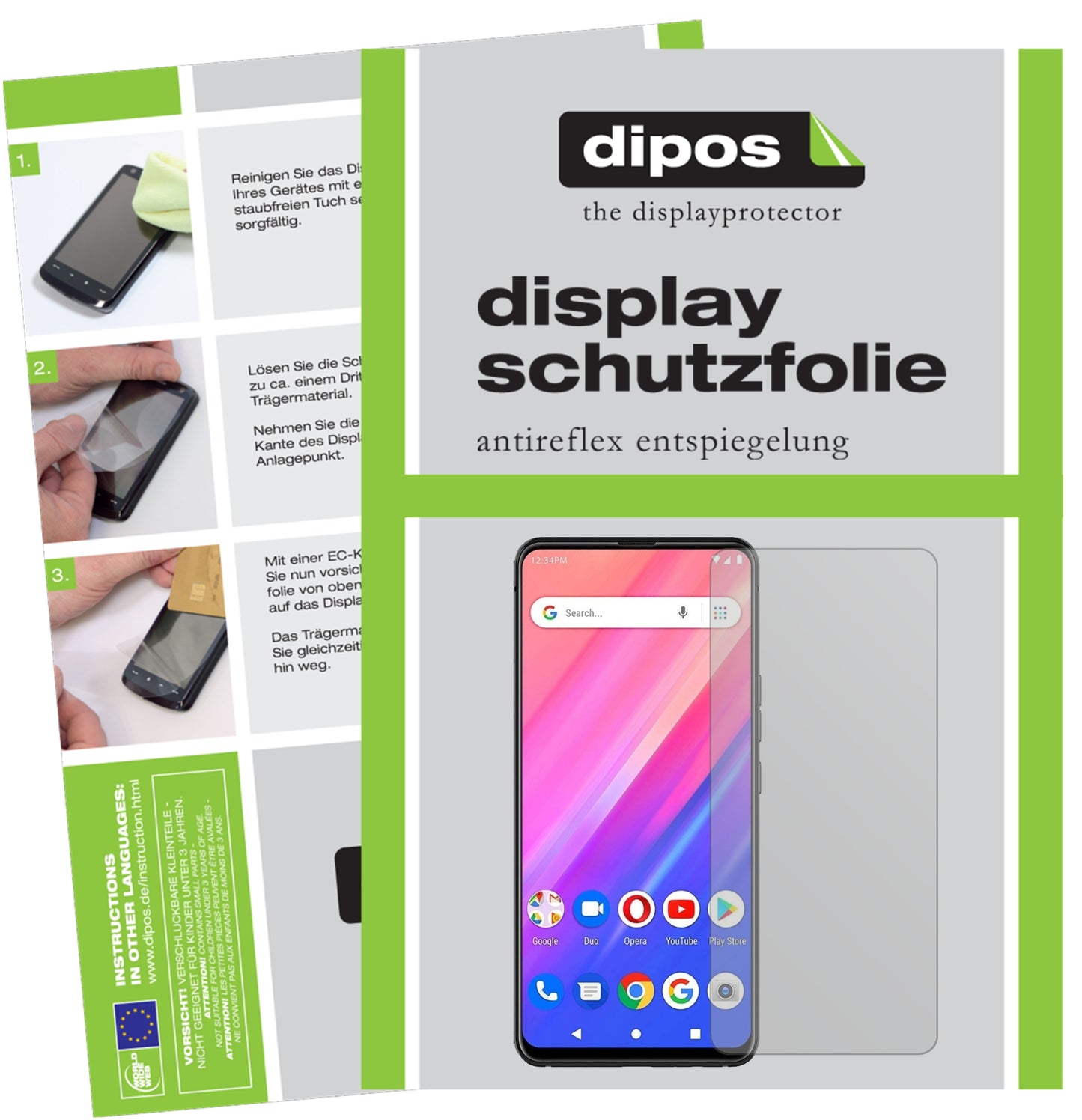 Mattes Panzerglas: Entspiegelte, dünne Folie, Fingerabdruckresistenz und Bildschirmschutz für BLU-BOLD N1