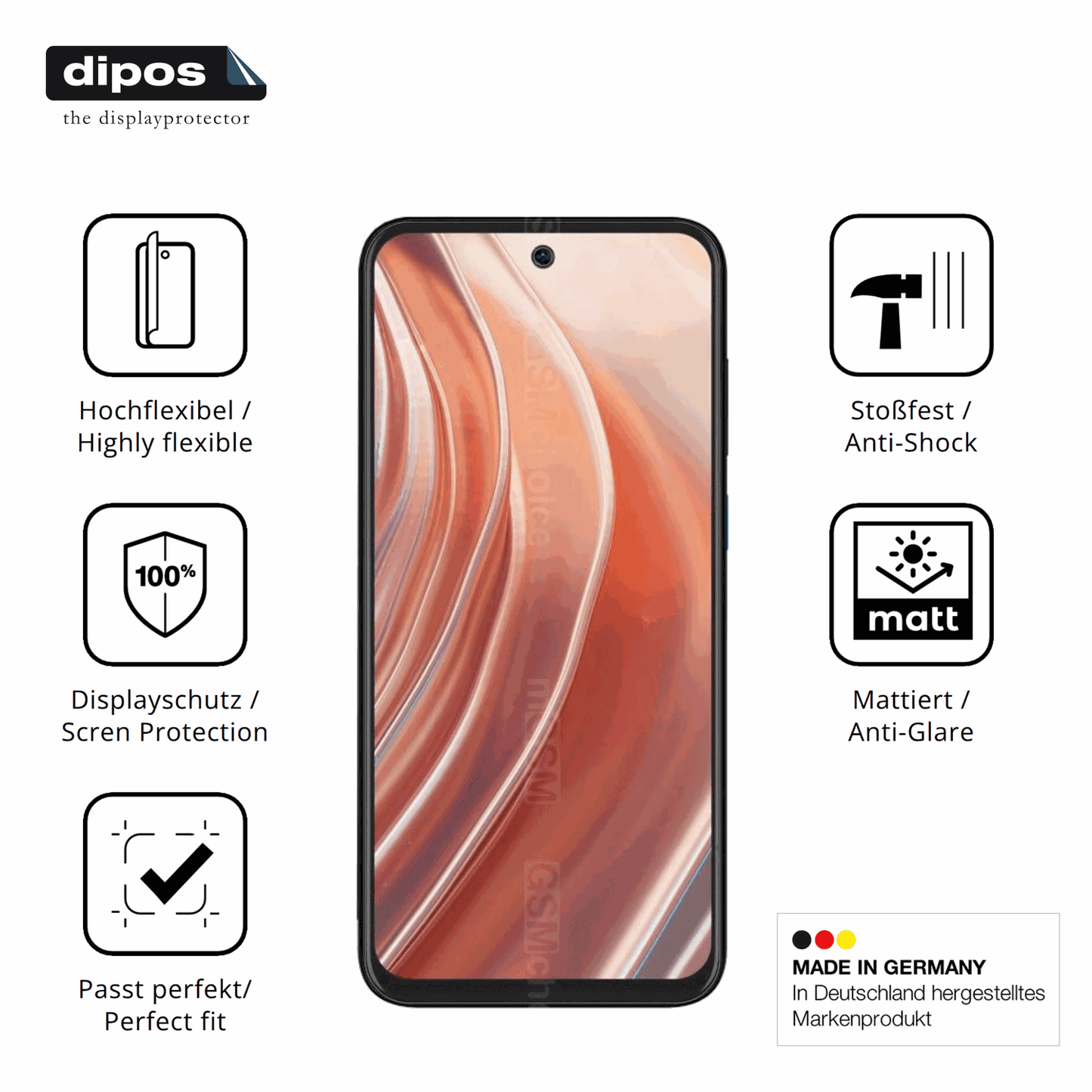 Displayschutz hergestellt in Deutschland, höchste Qualität made in Germany