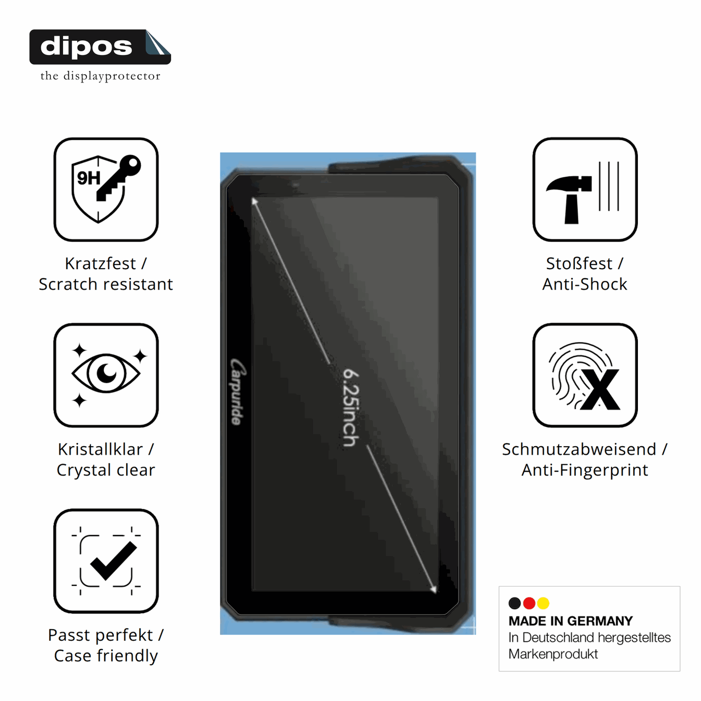 2x Screen Protector for Carpuride W602BS Pro Flexible Glass 9H dipos