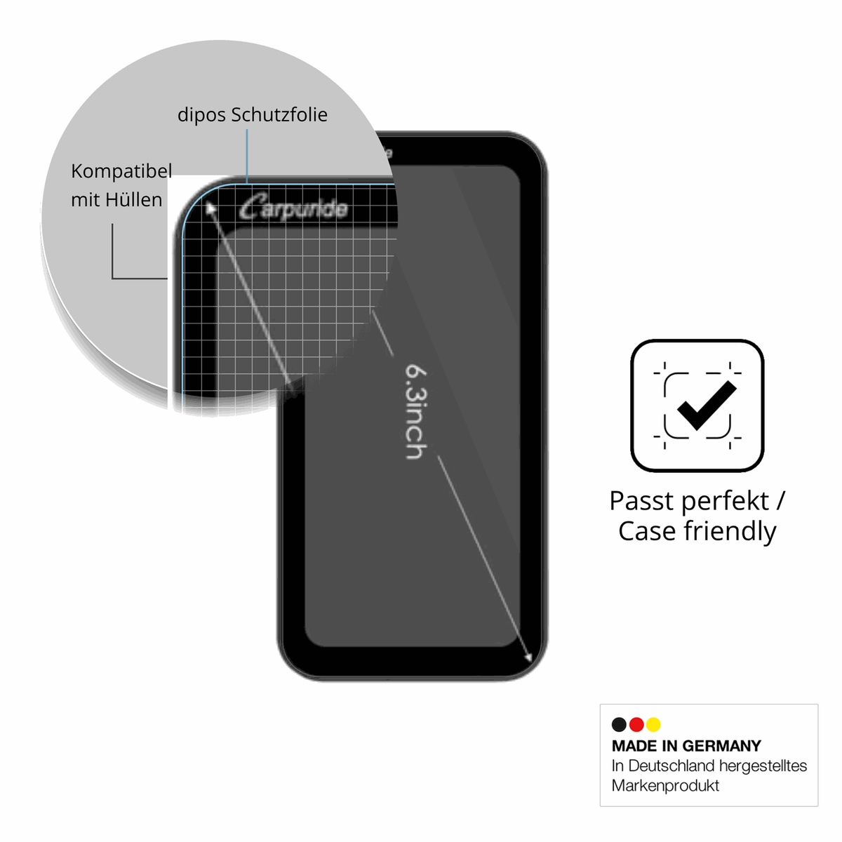 2x Screen Protector for Carpuride W603B 6.3 Zoll Protection Crystal Clear dipos