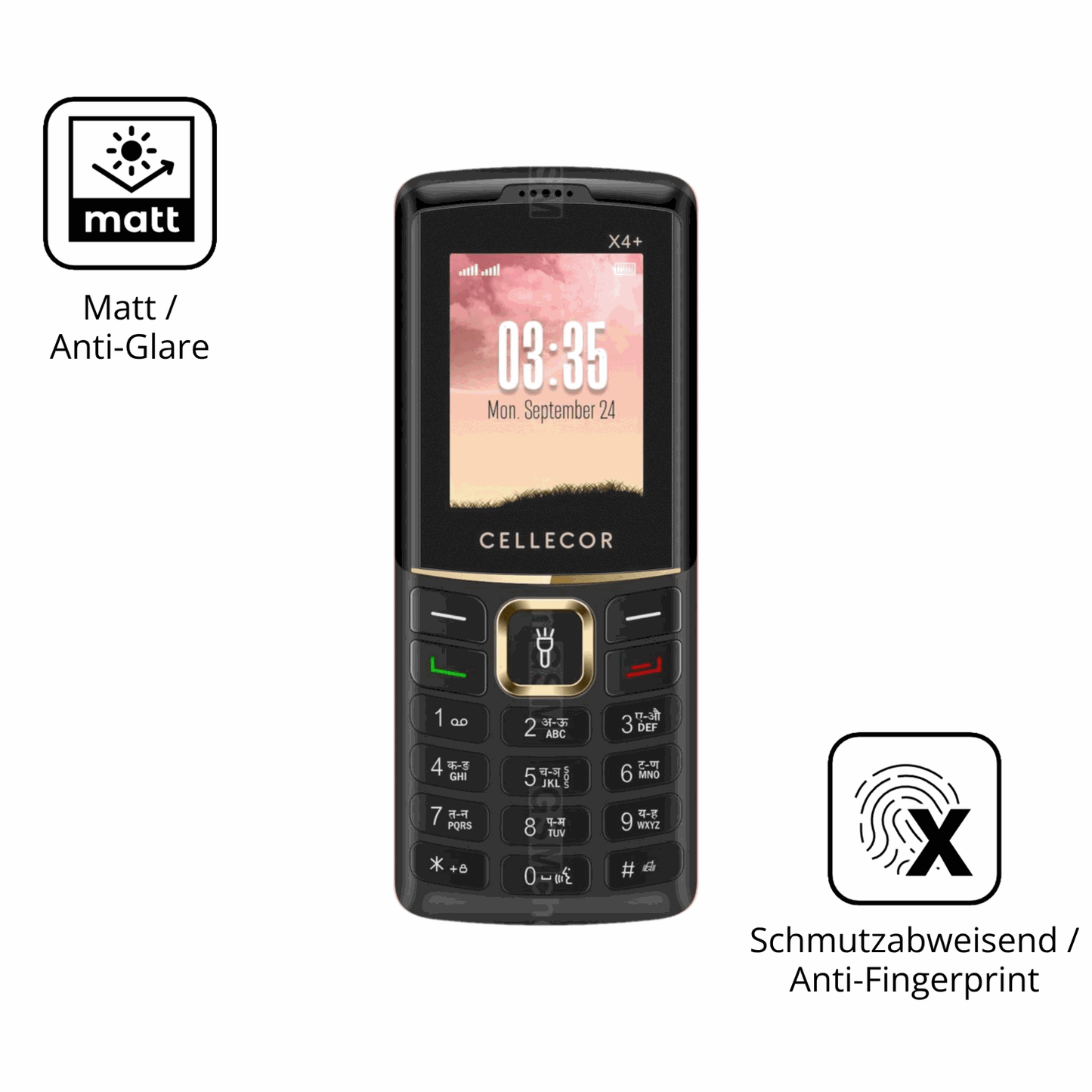 2x Screen Protector for Cellecor X4+ matte Flexible Glass 9H dipos