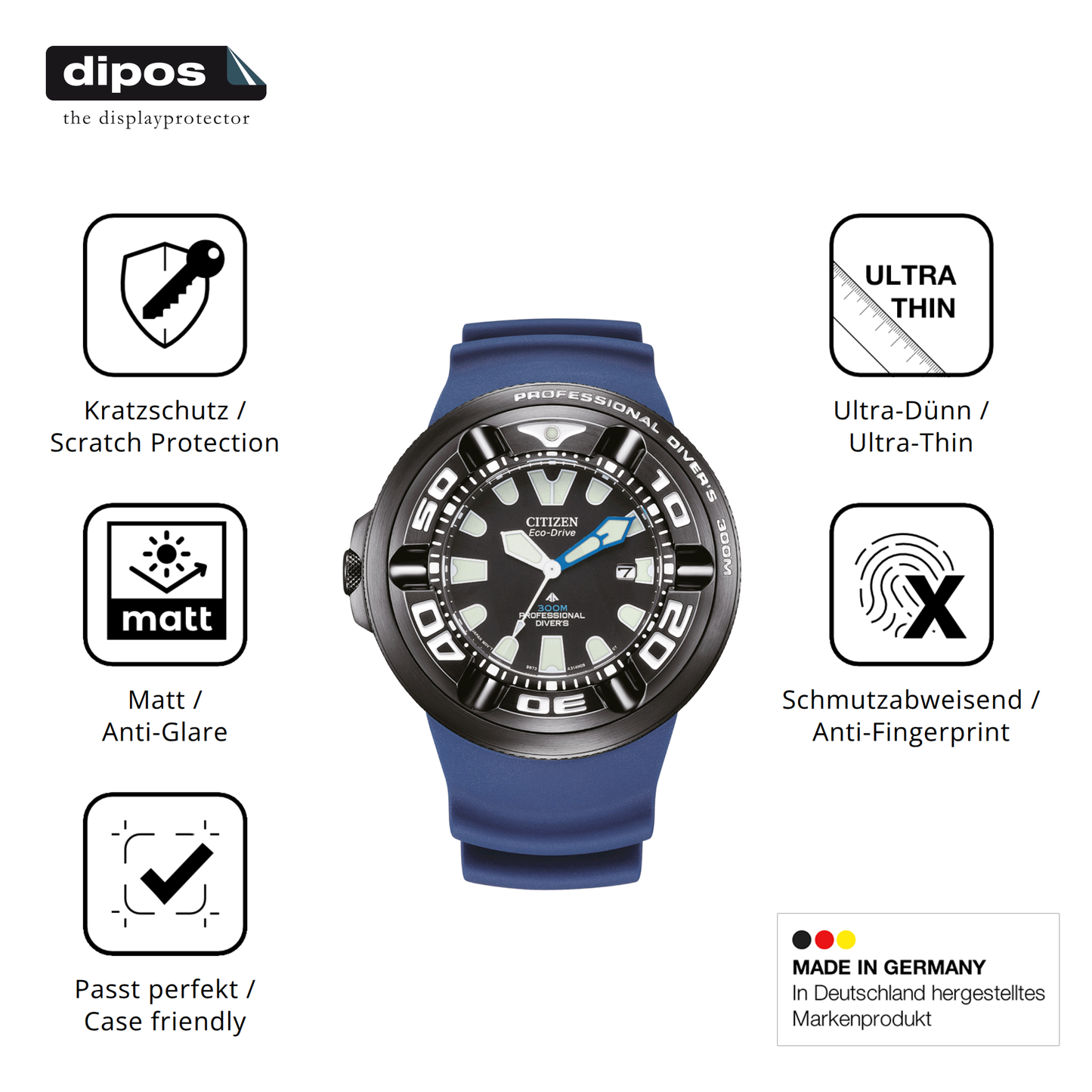 Displayschutz hergestellt in Deutschland, höchste Qualität made in Germany